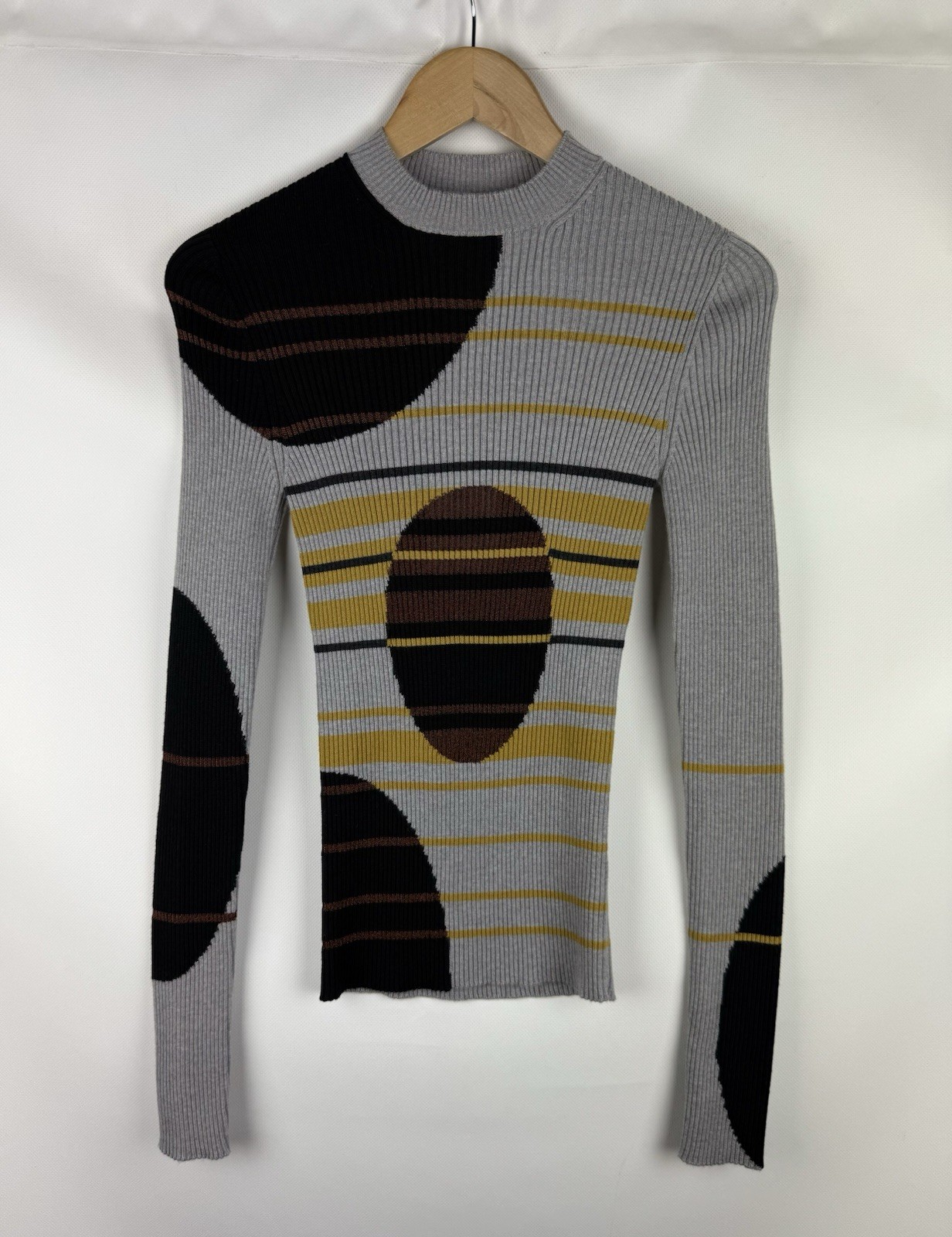 BNWT Maison Margiela Runaway Geometric Pattern Wool Sweater Pullover Size S 