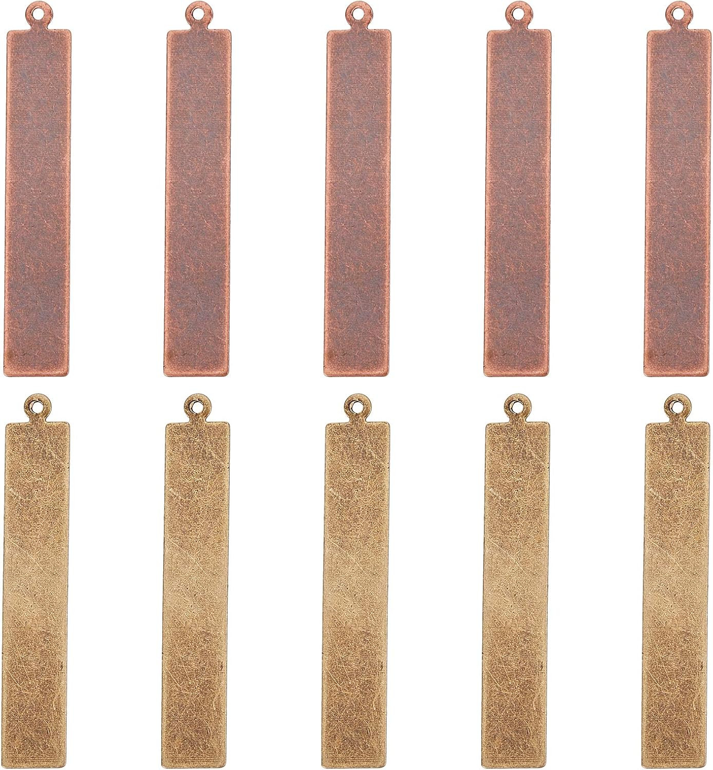 40Pcs 2 Colors Brass Engraving Blanks, 1.6 X 0.2 Inch Rectangle