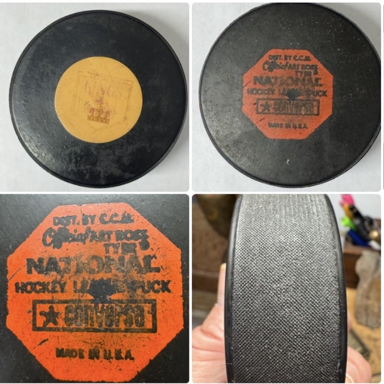 Vintage 1970s Los Angeles Kings Art Ross / Converse NHL Game Used Hockey Puck