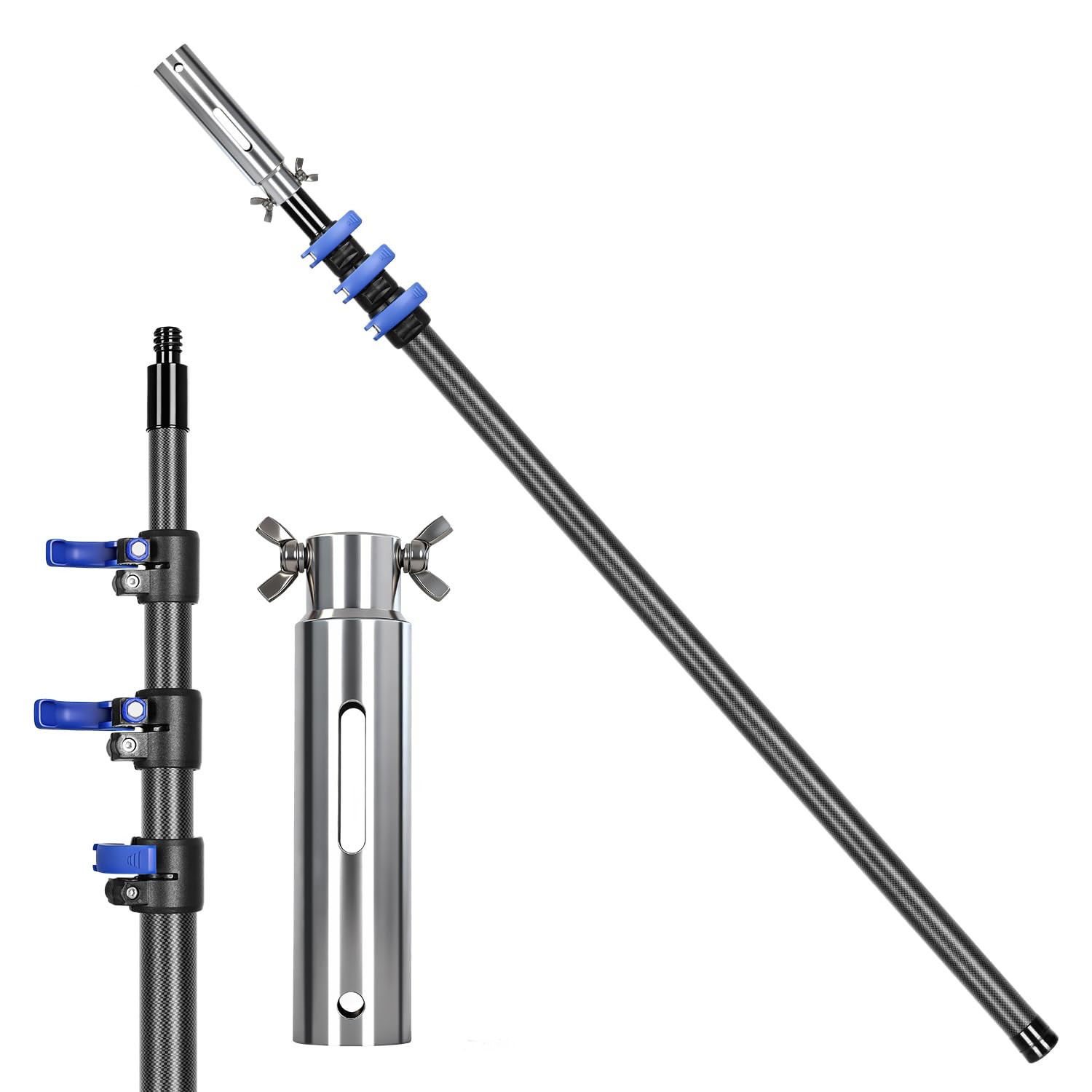 DOBEN Carbon Fiber Pool Pole, 16FT Heavy Duty Telescopic Pool Pole, Universal...