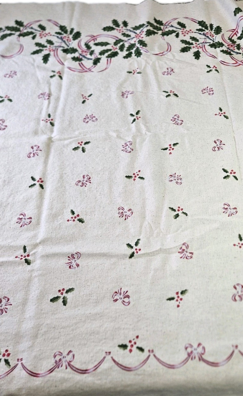 Vtg Daisy Kingdom Holly Peppermint 100% Cotton Washed 3.6yx43.5\ Vtg Daisy Kingdom Holly Peppermint 100% Cotton Washed 3.6yx43.5\