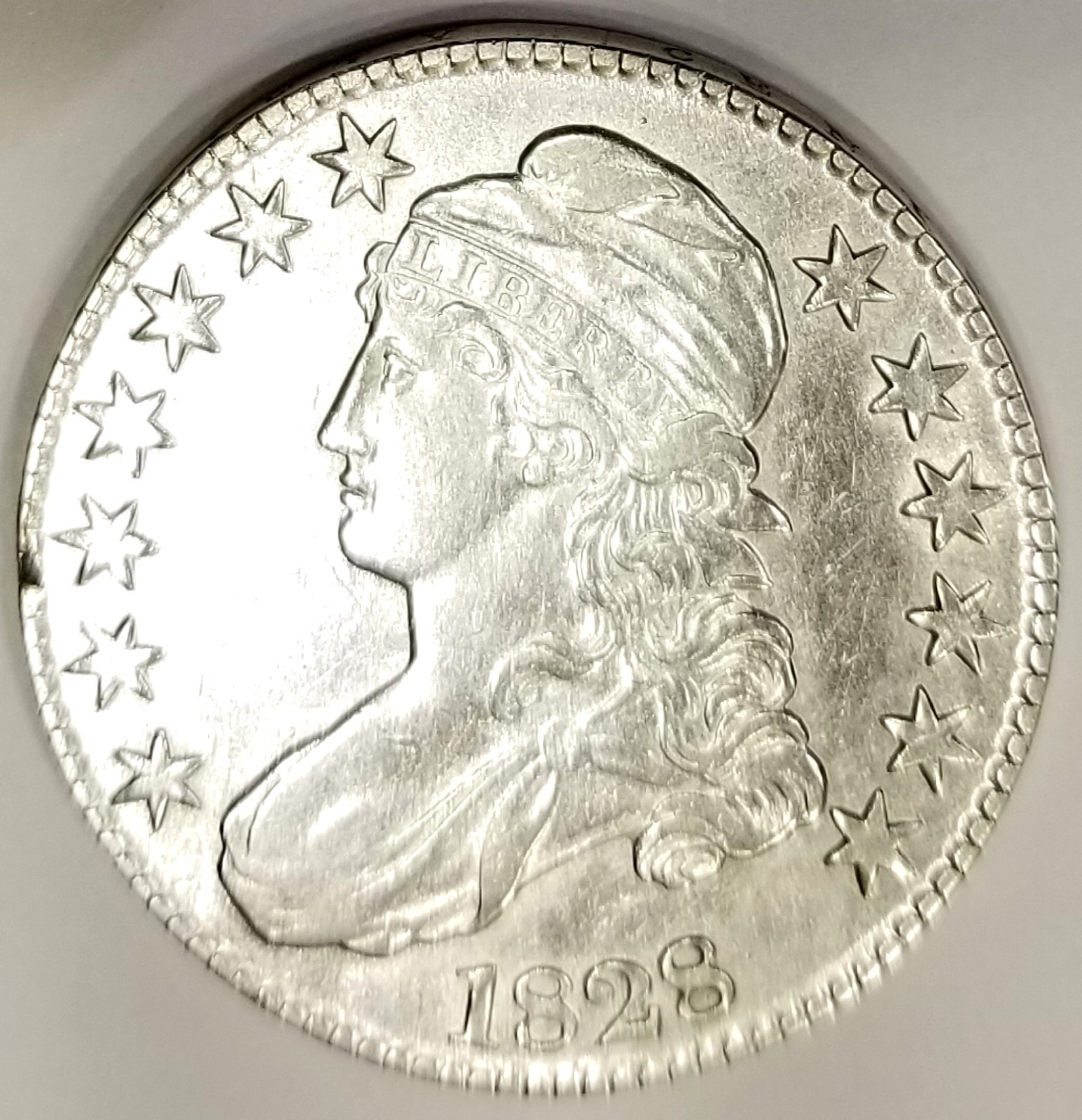 1828 Capped Bust Half Dollar Lovely High Grade Old Collection