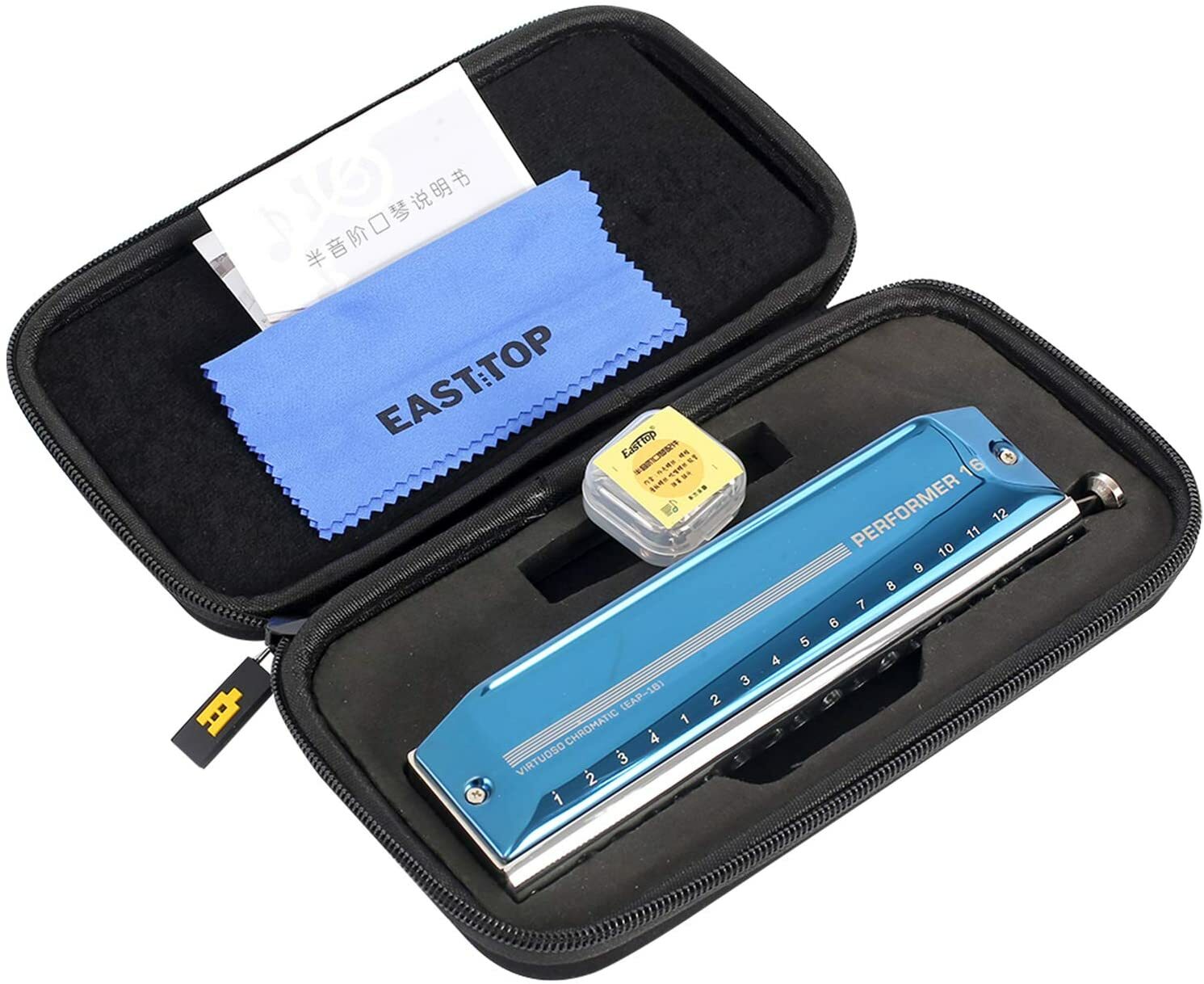 East top Upgrade Chromatic Harmonica Key of C 16 Hole 64 Tone Professional New