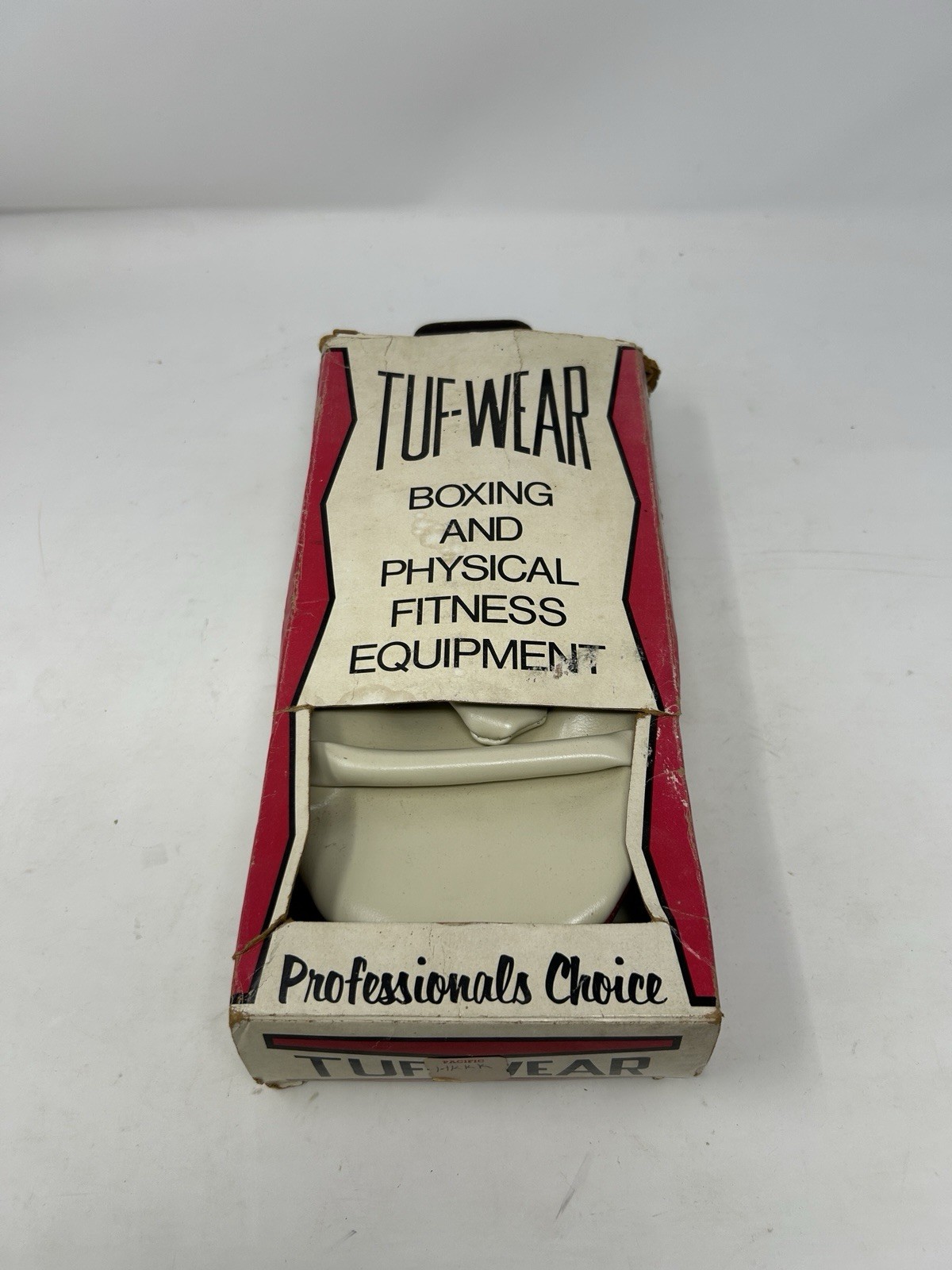 Vintage Tuf-Wear Boxing Training Gloves White Red w/ Original Box. B13