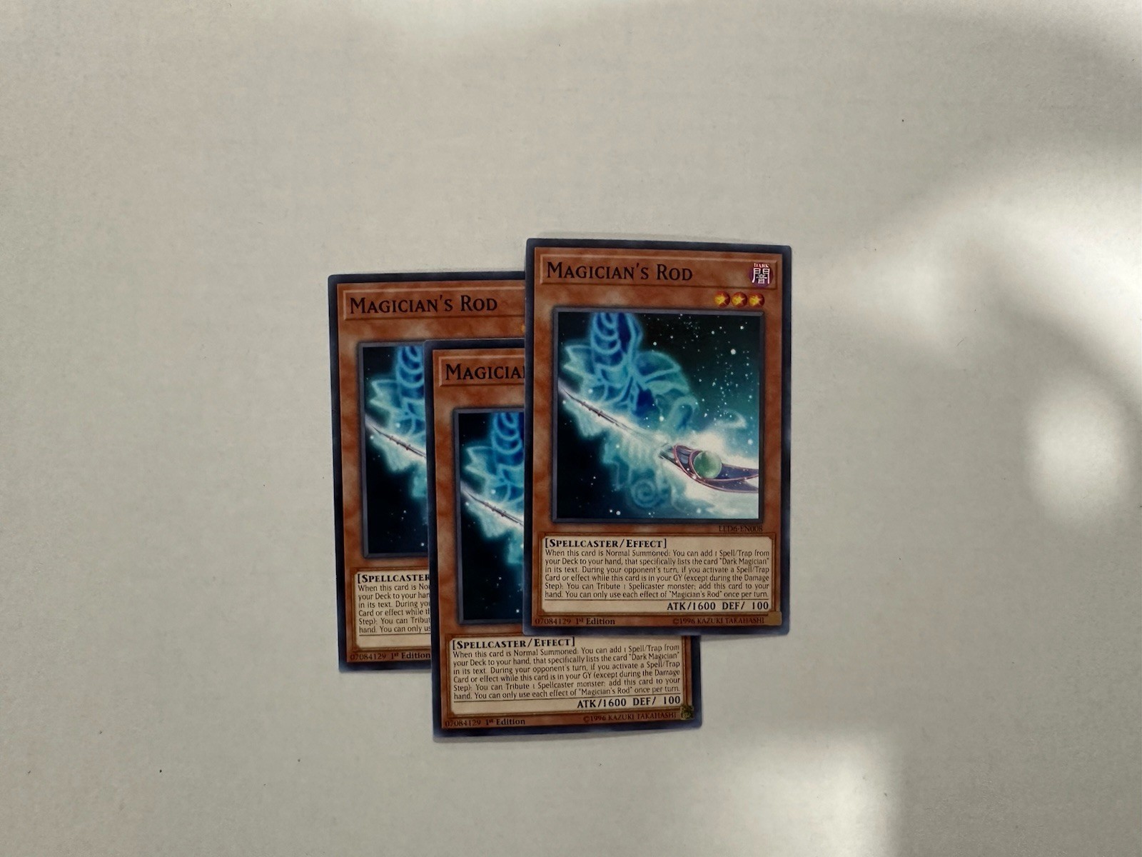 3x MAGICIAN'S ROD - Common - LED6-EN008 - 1st - NM - Yu-Gi-Oh Magical Hero
