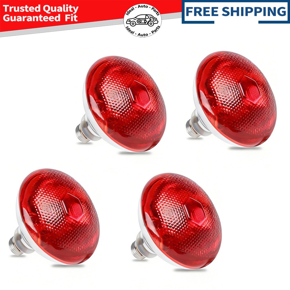 250W Chicken Heat Lamp Bulbs, Infrared Heat Food Service,Pet, Reptile (4 Pack)
