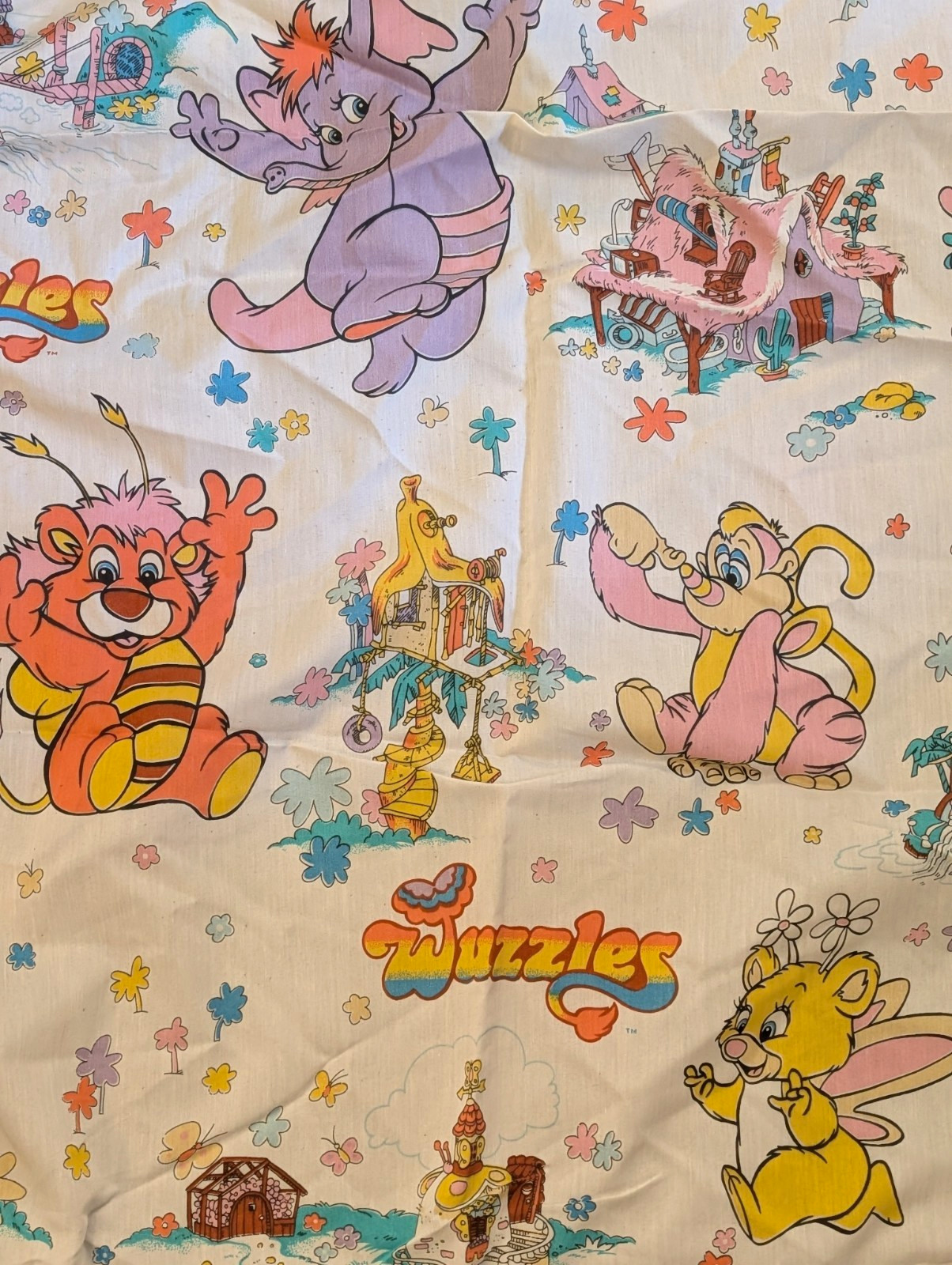 2 Sets Kids Twin Sheet Sets Vintage Wuzzles 1980s-1990s 2 Sets Kids Twin Sheet Sets Vintage Wuzzles 1980s-1990s