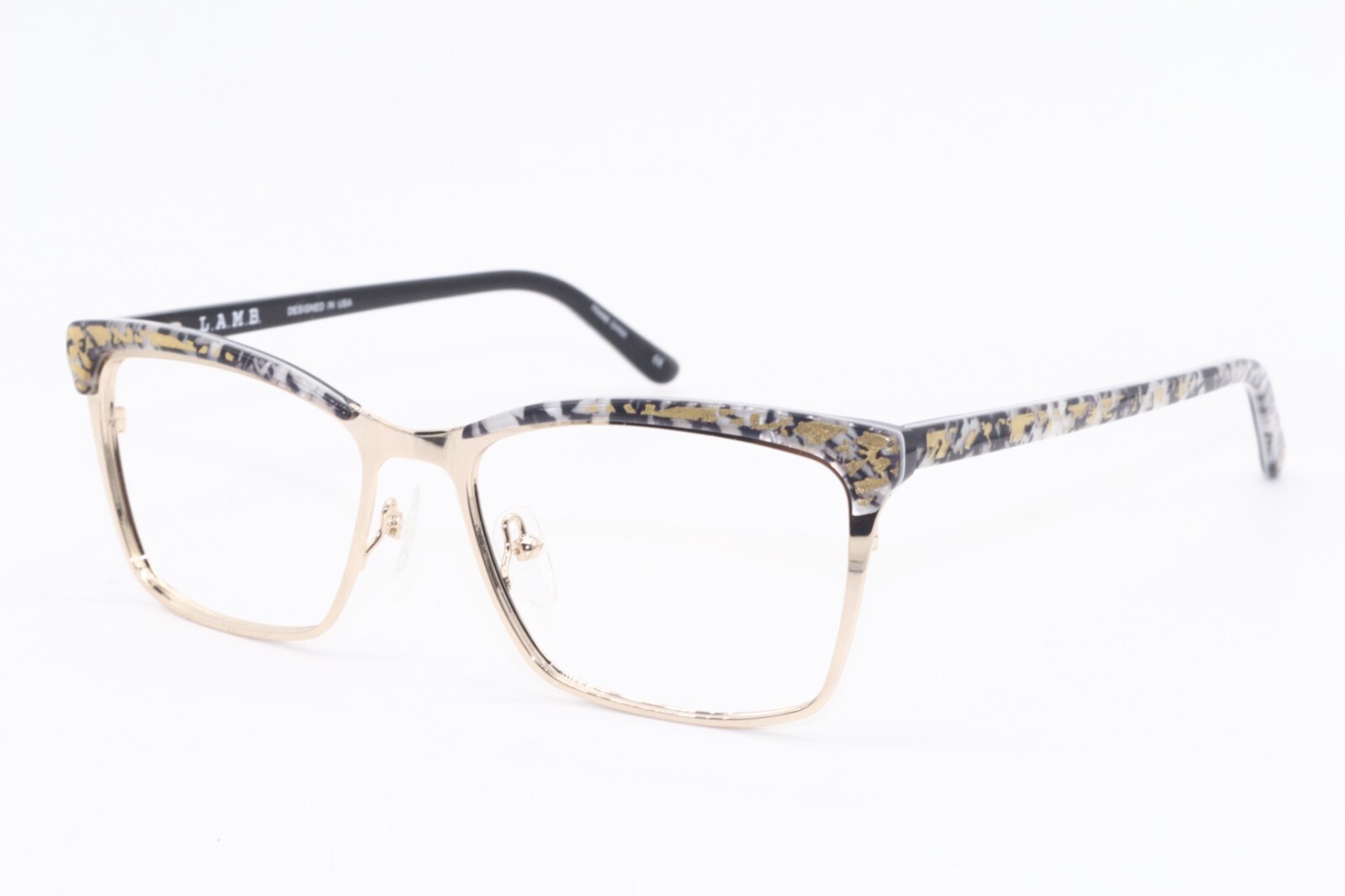 NEW L.A.M.B. LAMB LAUF085 B:40 GOLD TORT AUTHENTIC DESIGNER EYEGLASSES 55-17