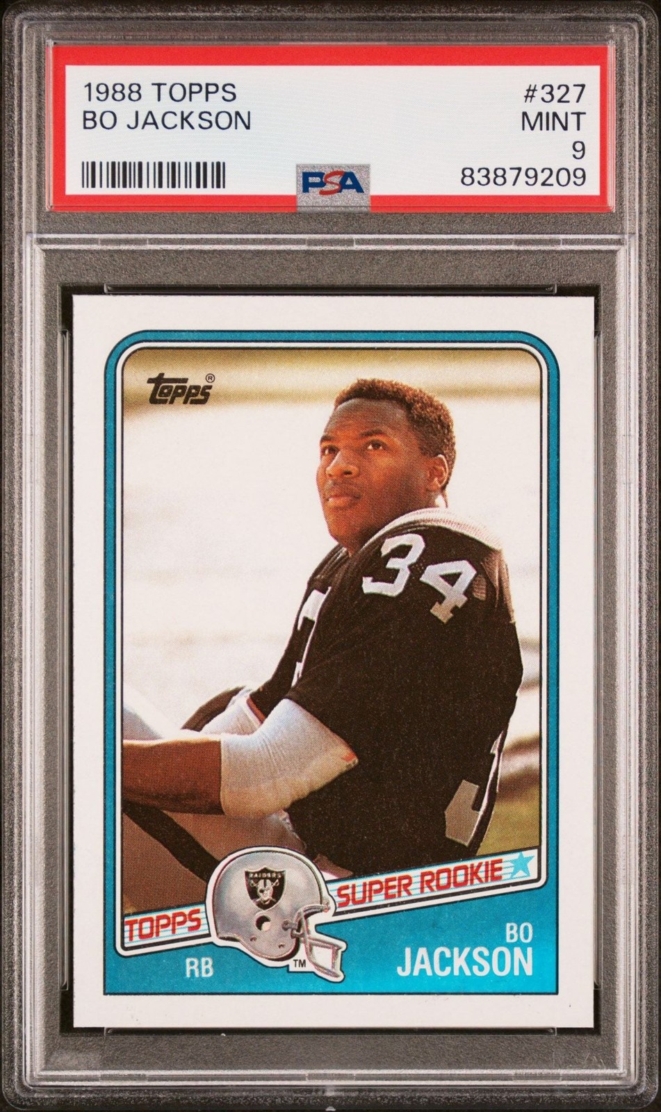 Graded 1988 Topps Super Rookie Bo Jackson #327 Rookie RC Card PSA 9