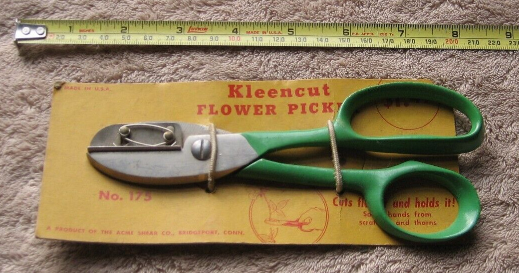 Vintage NOS Acme Shear Co Flower Picker NIP Antique Never Used On Package Cutter