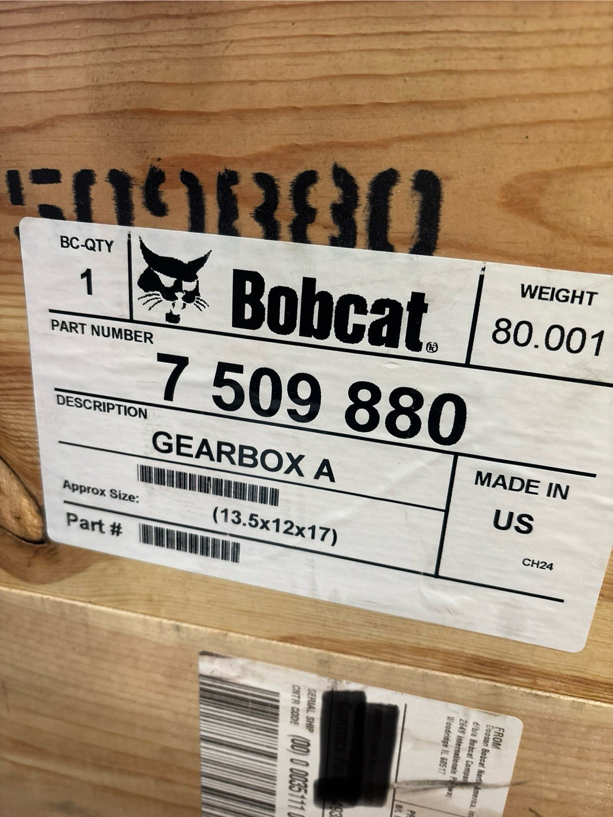 Bobcat Auger Drive Gearbox   7 509 880