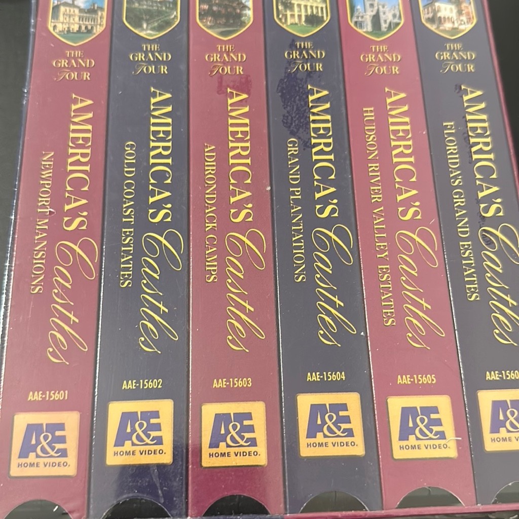 A&E The Grand Tour America’s Castles 6 VHS Box Set Newport Mansions Sealed A&E The Grand Tour America’s Castles 6 VHS Box Set Newport Mansions Sealed