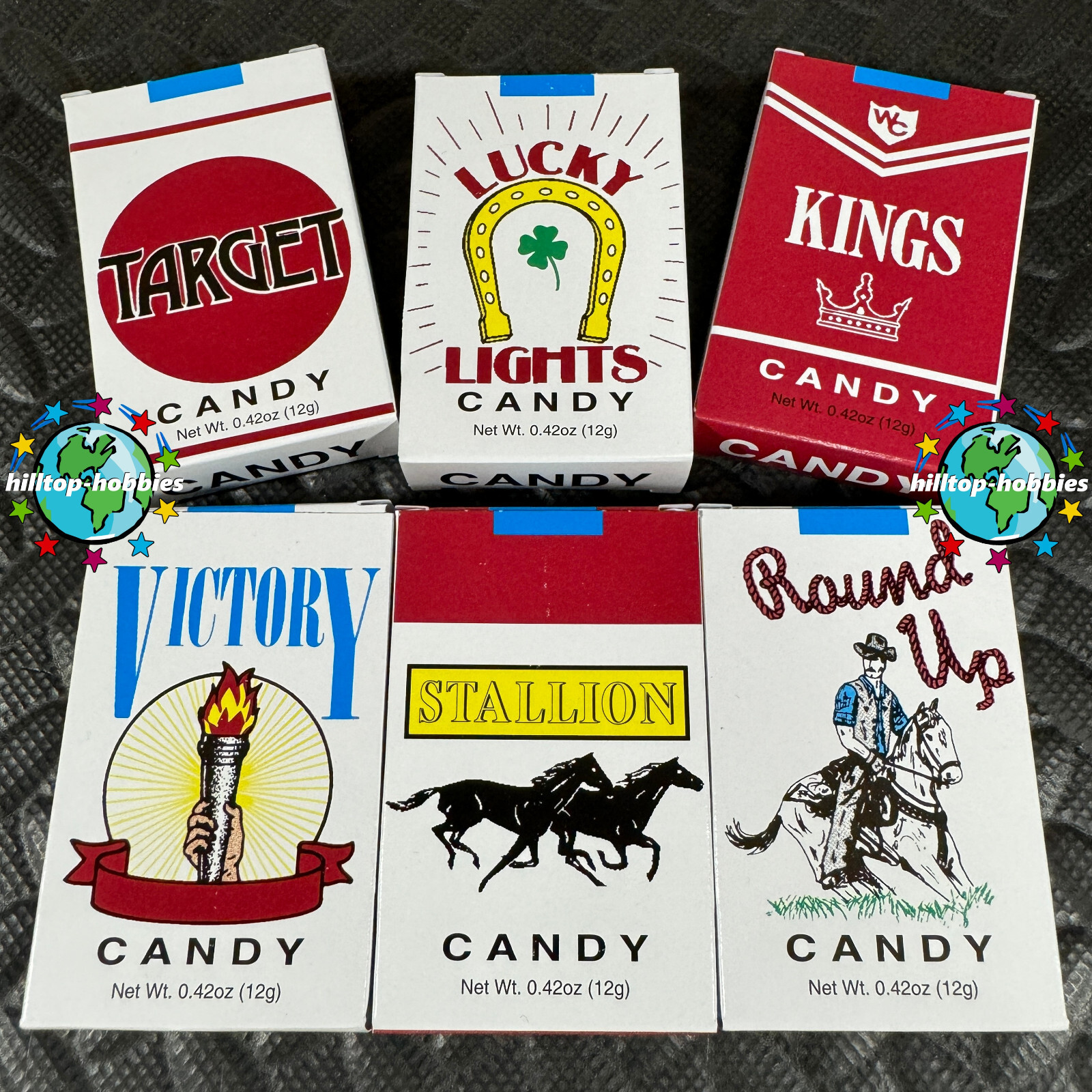 LOT 6X PACKS OF CANDY CIGARETTES .42oz BUY MORE AND $AVE (10 cigs per pack)