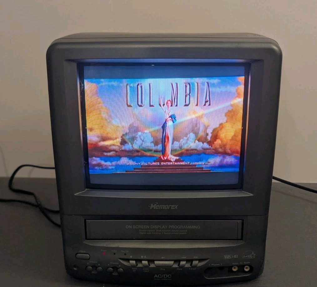 Vtg Memorex CRT TV/VCR Play/Record Combo Model #MVT2090-Retro/Gaming (Tested)
