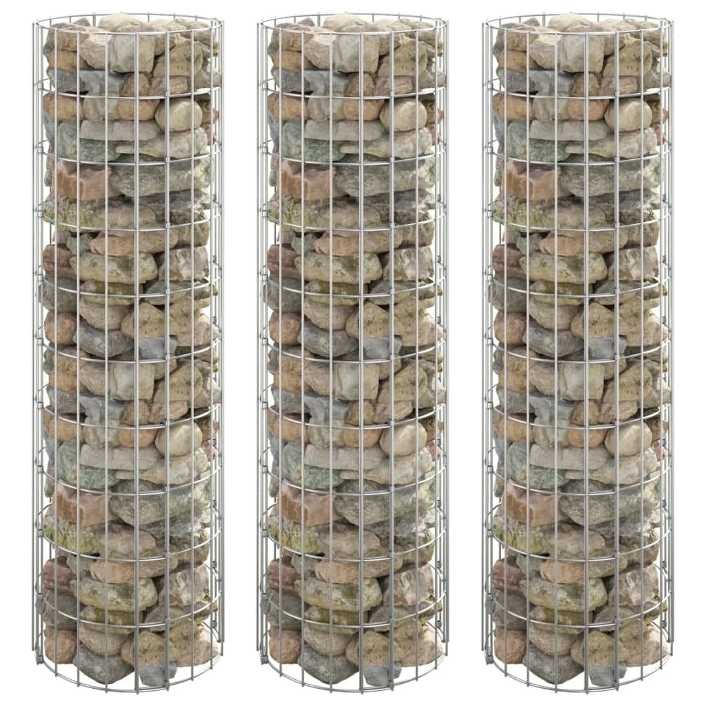  Circular Gabion Raised Beds 3 pcs Galvanized Steel 11.8\