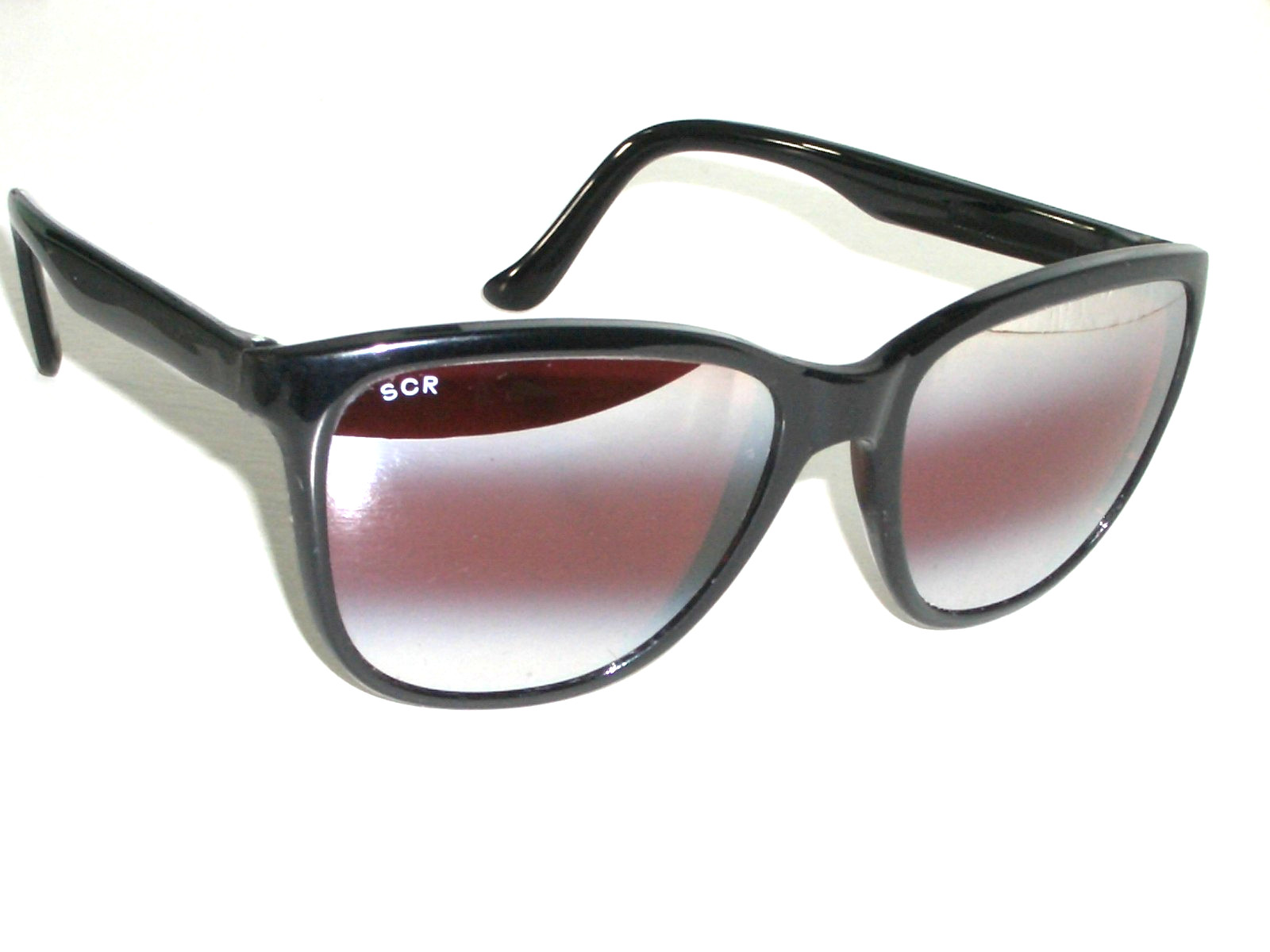 VINTAGE SUNCLOUD GLOSSY BLACK DOUBLE GRADIENT MIRROR ROSE CATS SUNGLASSES SUPERB
