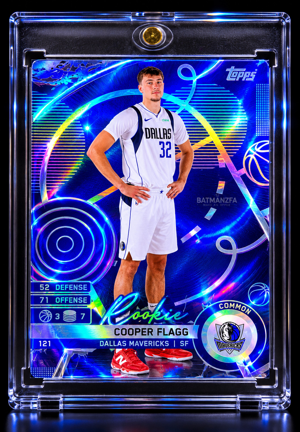 COOPER FLAGG ROOKIE BLUE REFRACTOR RARE Panini 2025-26 MAVERICKS RC Card