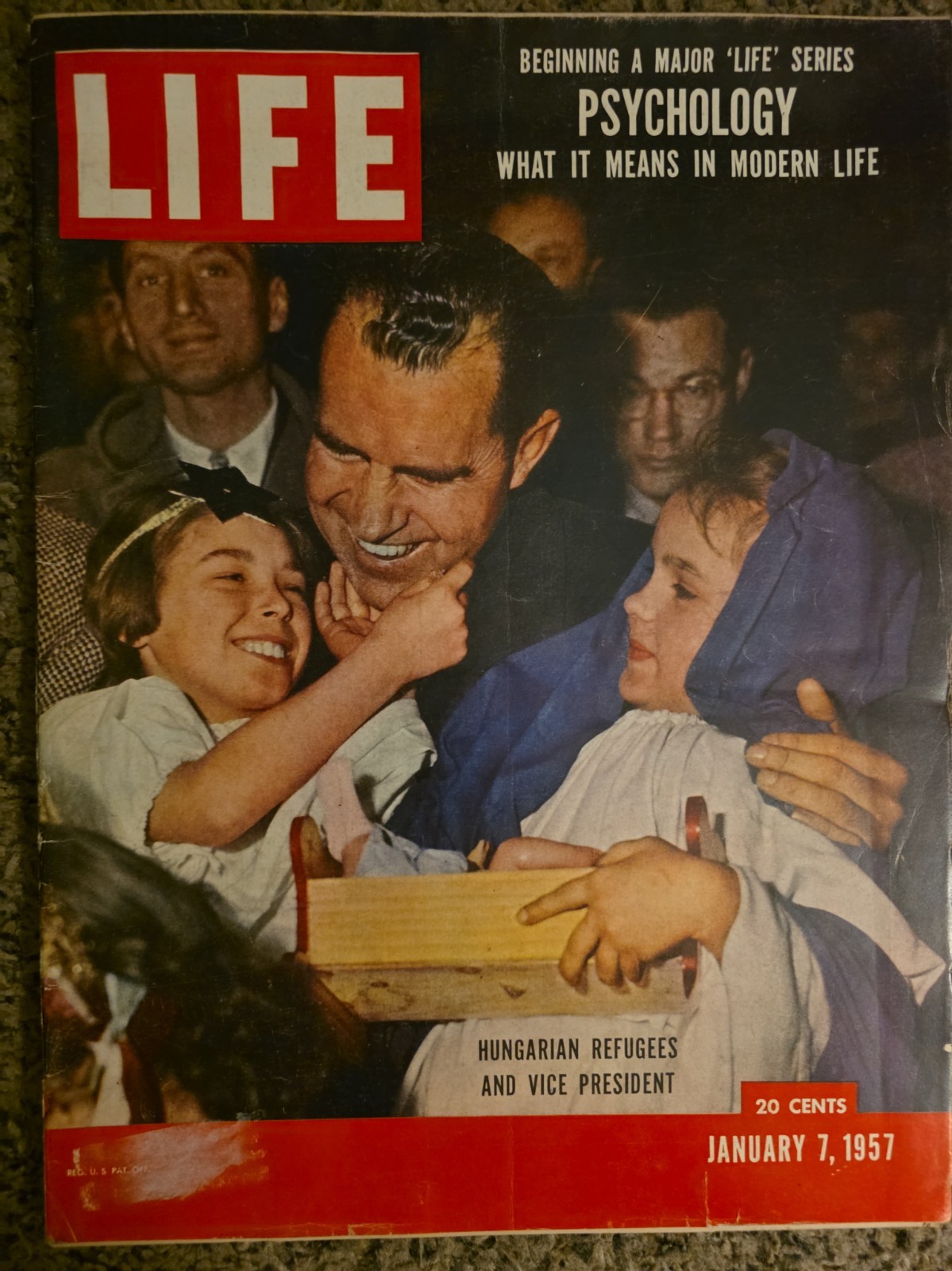 Life Magazine January 7, 1957 Hungarian Refugees and Vice President Nixon