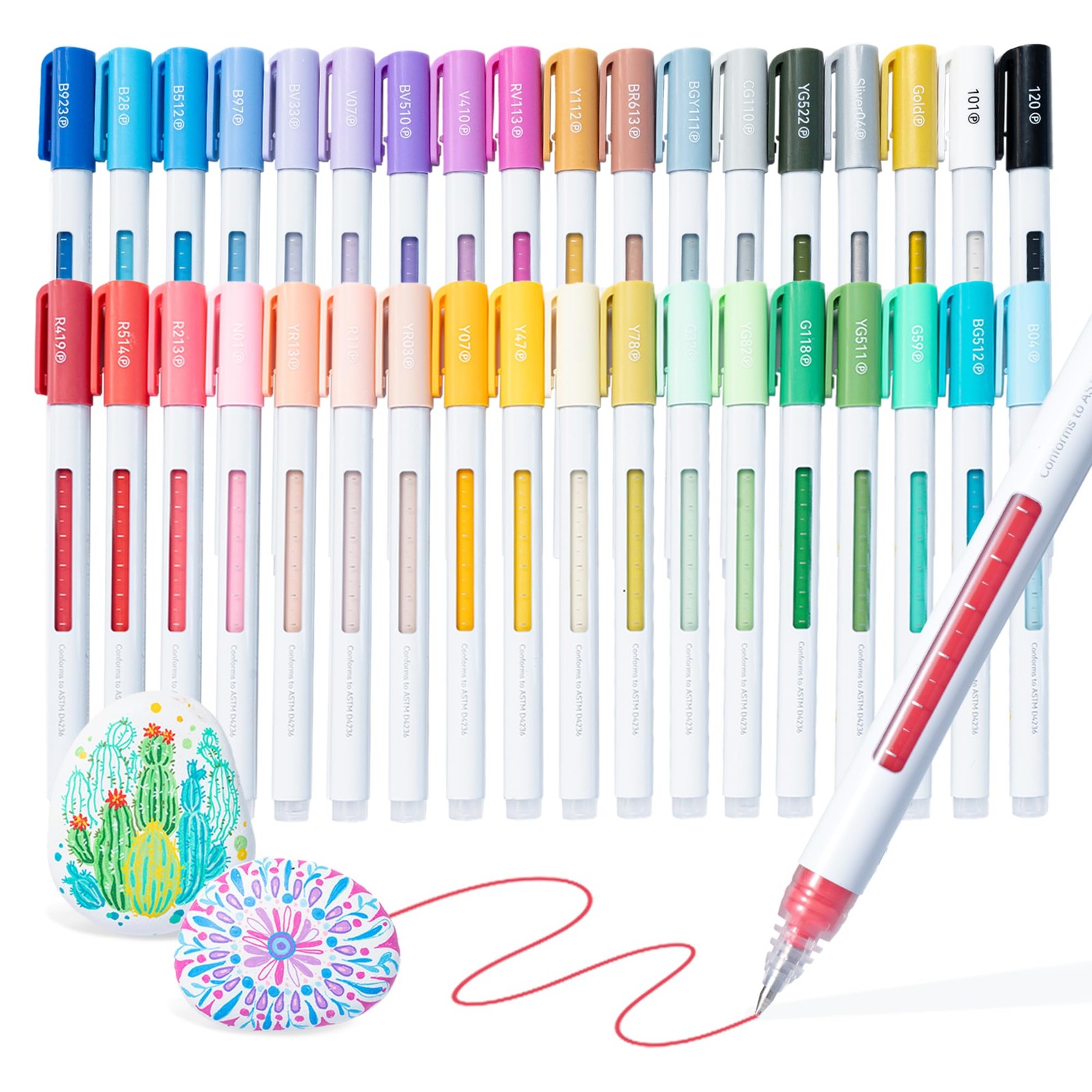 Ohuhu Acrylic Gel Pens 36 Colors 0.7mm Fine Tip - Wai Momi Ohuhu Acrylic Gel Pens 36 Colors 0.7mm Fine Tip - Wai Momi