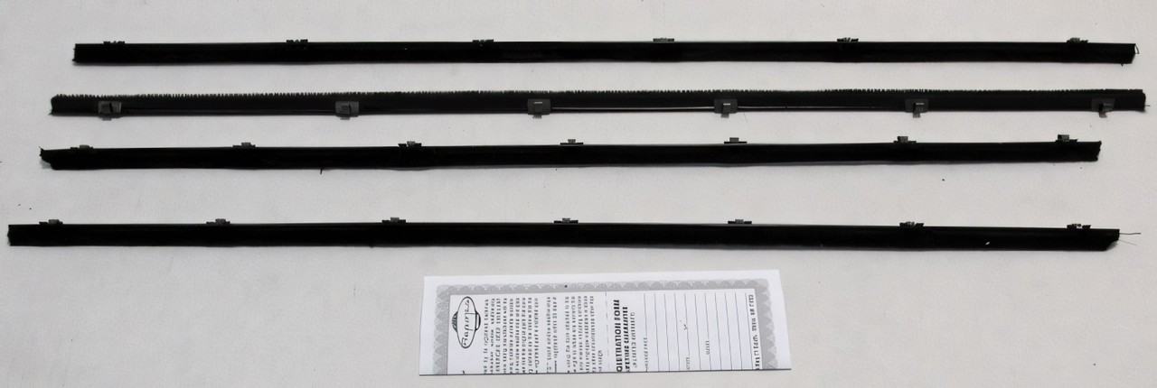 Window Sweeps Weatherstrip for 1964-1965 Mopar B-Body Hardtop 2-DR Black Front