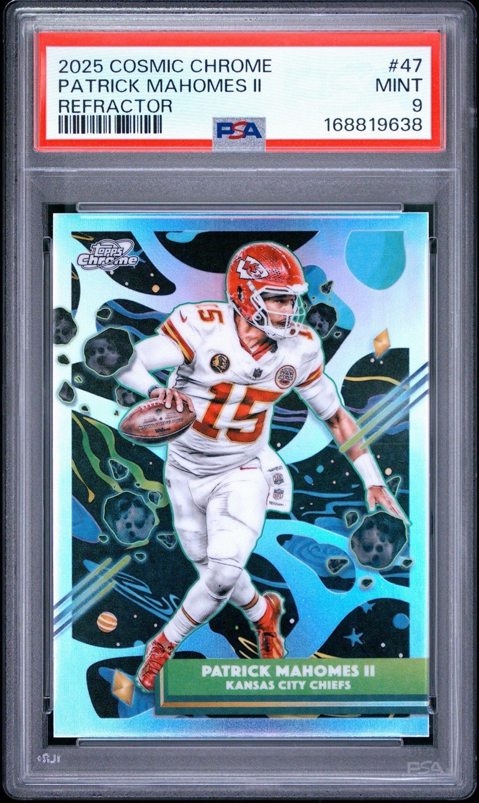 2025 Topps Chrome Cosmic Patrick Mahomes II #47 Refractor PSA 9