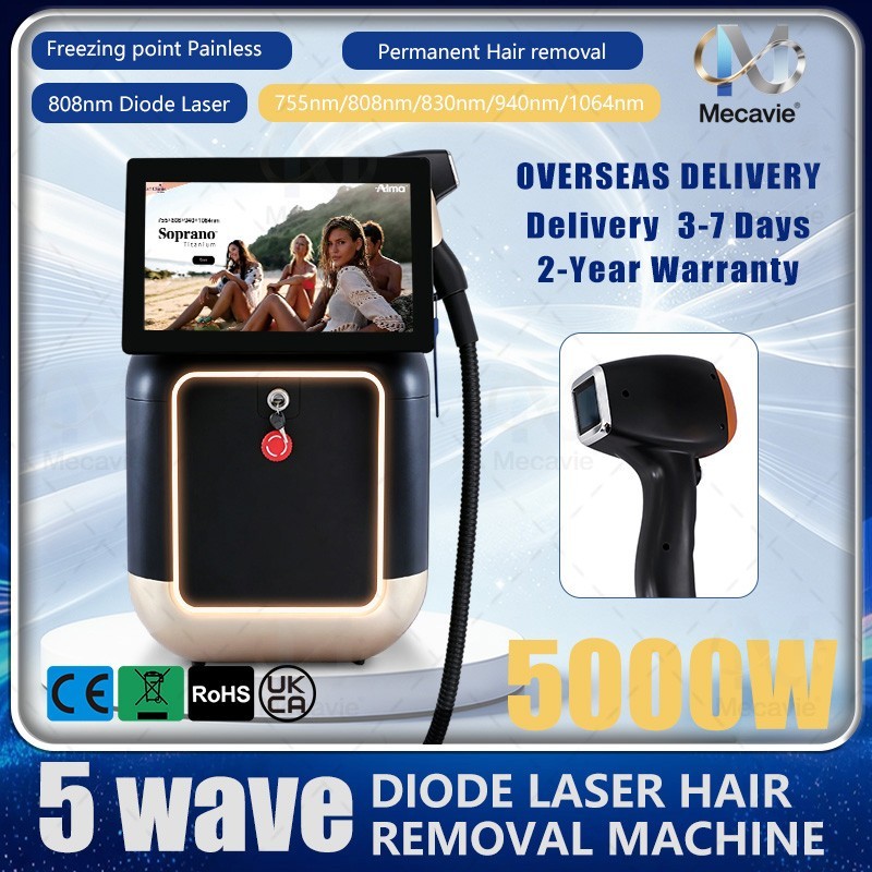 Mecavie 4‑Wave FAC Diode Laser Hair Removal Ice Cooling Salon Beauty Machine