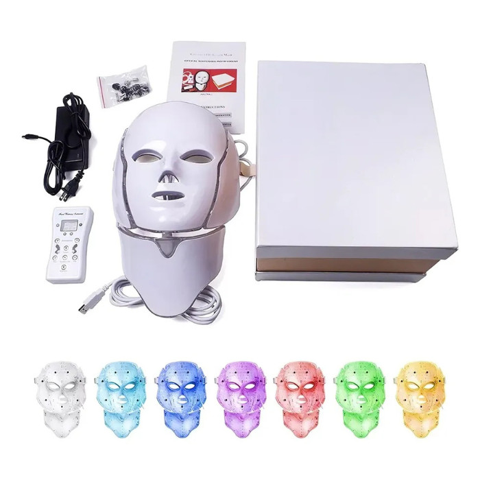 Mascara Facial LED 7 Colores para Cuidado Facial · Terapia Lumínica · Antiedad ·