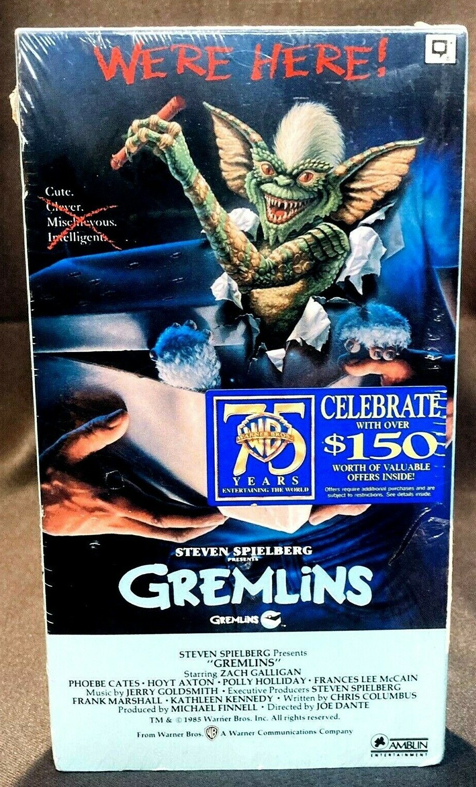 VHS Gremlins 1985 ** BRAND NEW, WB WATERMARK, FACTORY SEALED , VTG