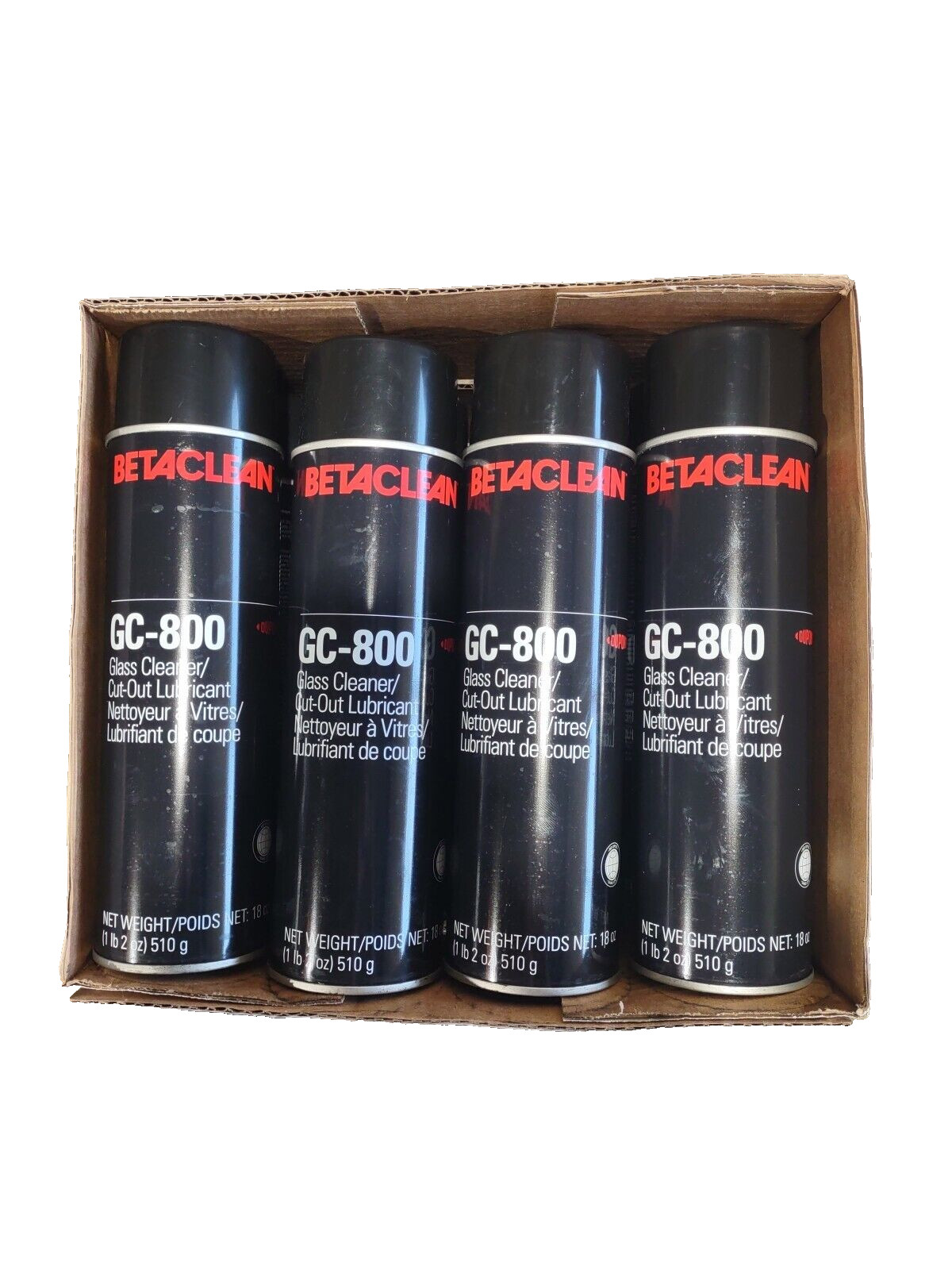 12) 18oz Cans Aerosol Dow Dupont Betaclean GC-800 Professional Glass Cleaner