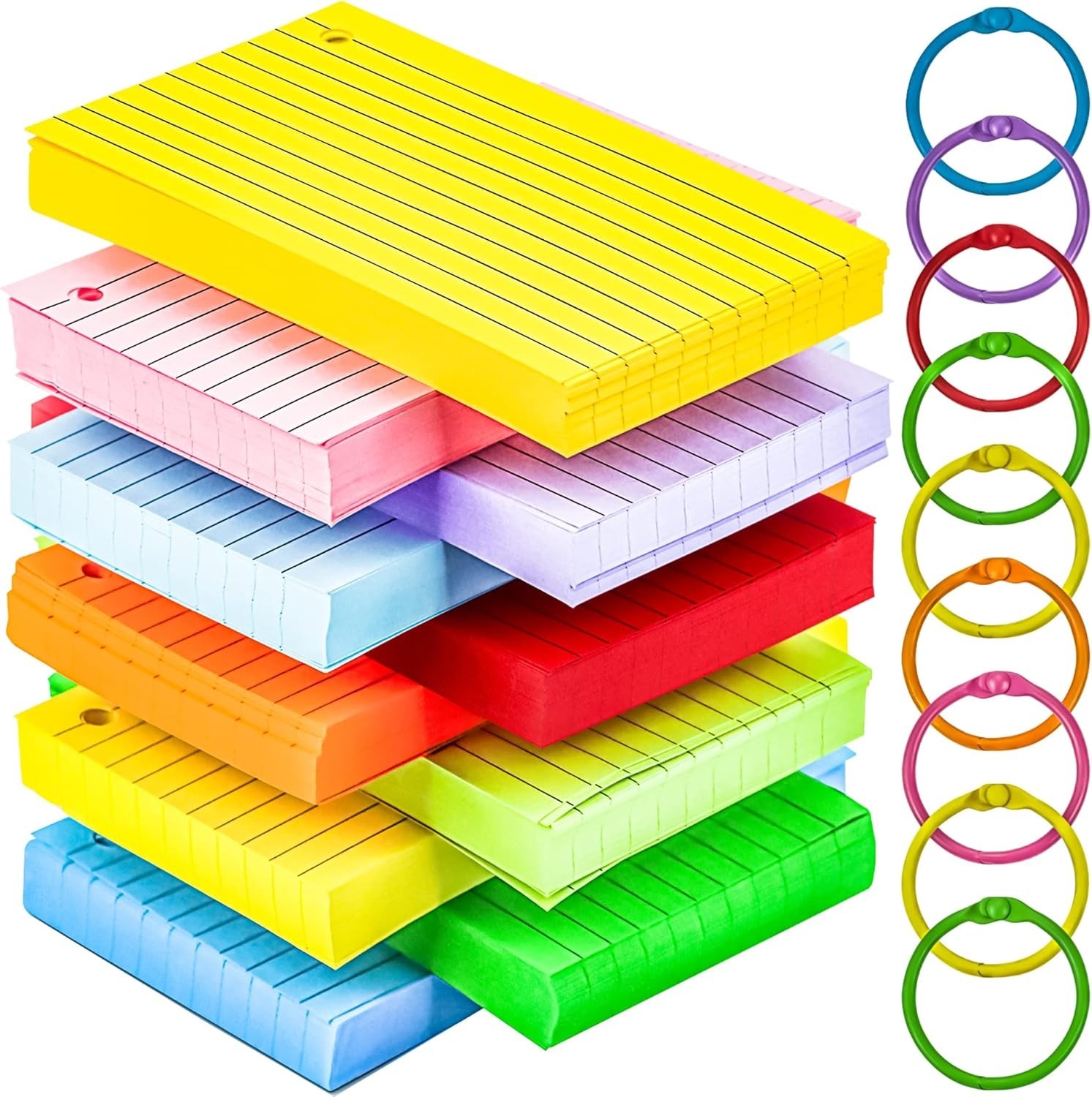 MotBach 600Pcs Colored Index Cards 3x5 Inch Flash 5 x 3 Multicolor MotBach 600Pcs Colored Index Cards 3x5 Inch Flash 5 x 3 Multicolor