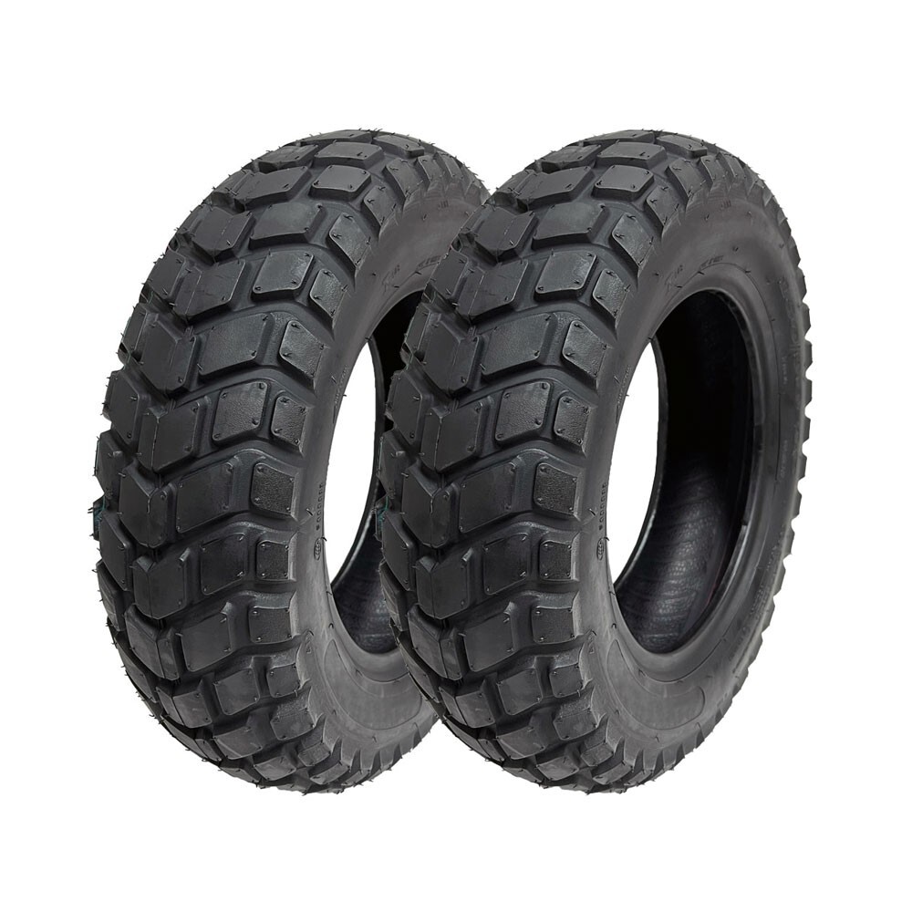 TIRE SET: Front 120/90-10 Rear 130/90-10 fits HONDA Ruckus, Kymco Slight Knobby