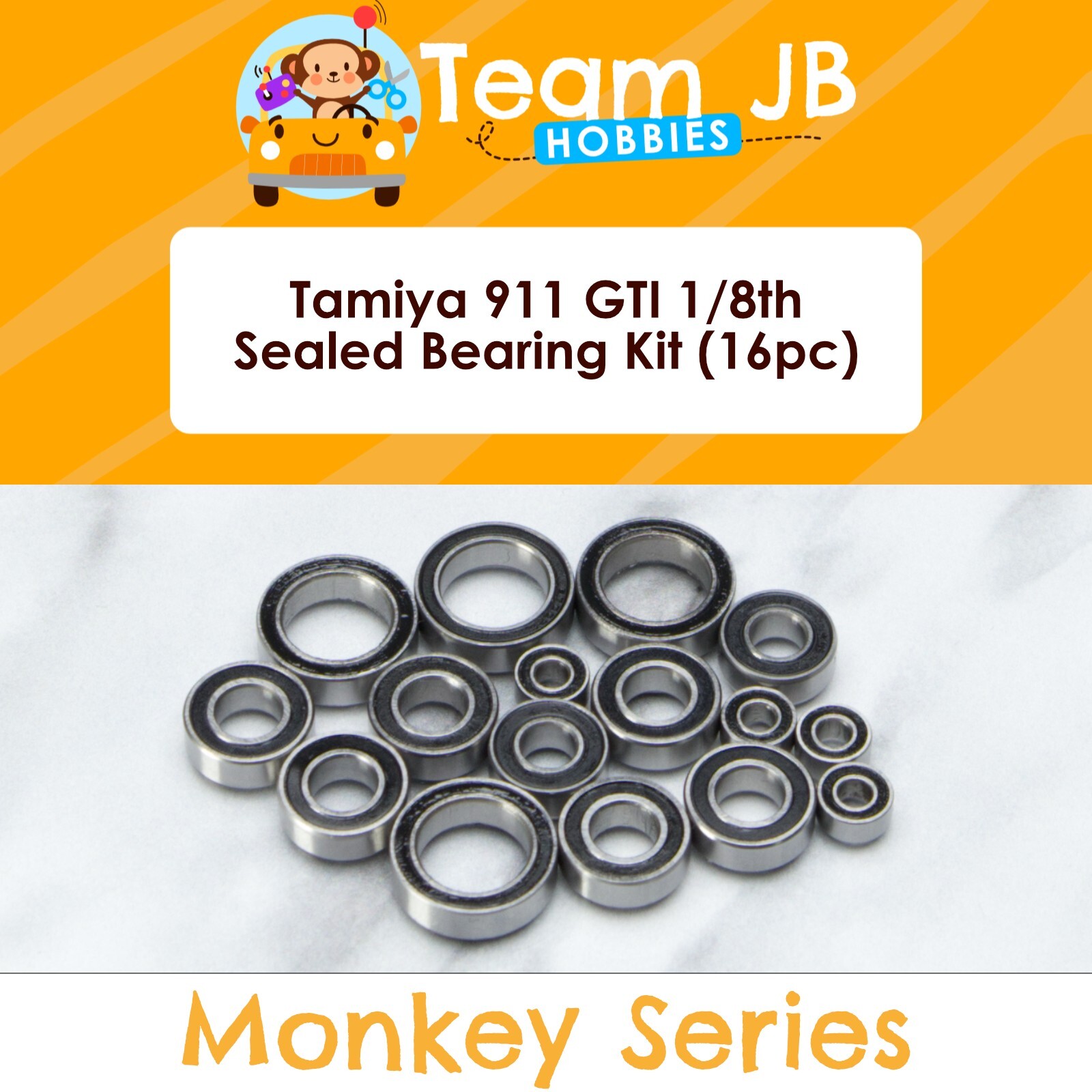 Tamiya 911 GTI 1/8th  - 16 Pcs Rubber Sealed Bearings Kit