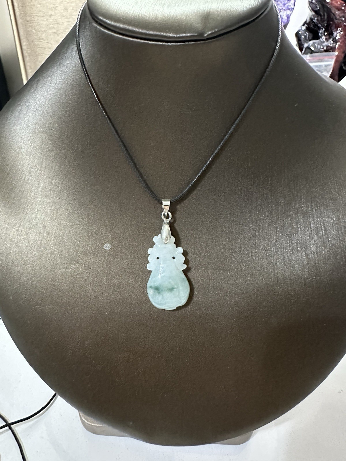 Natural Type A Jadeite Jade Ruyi Gourd Pendant