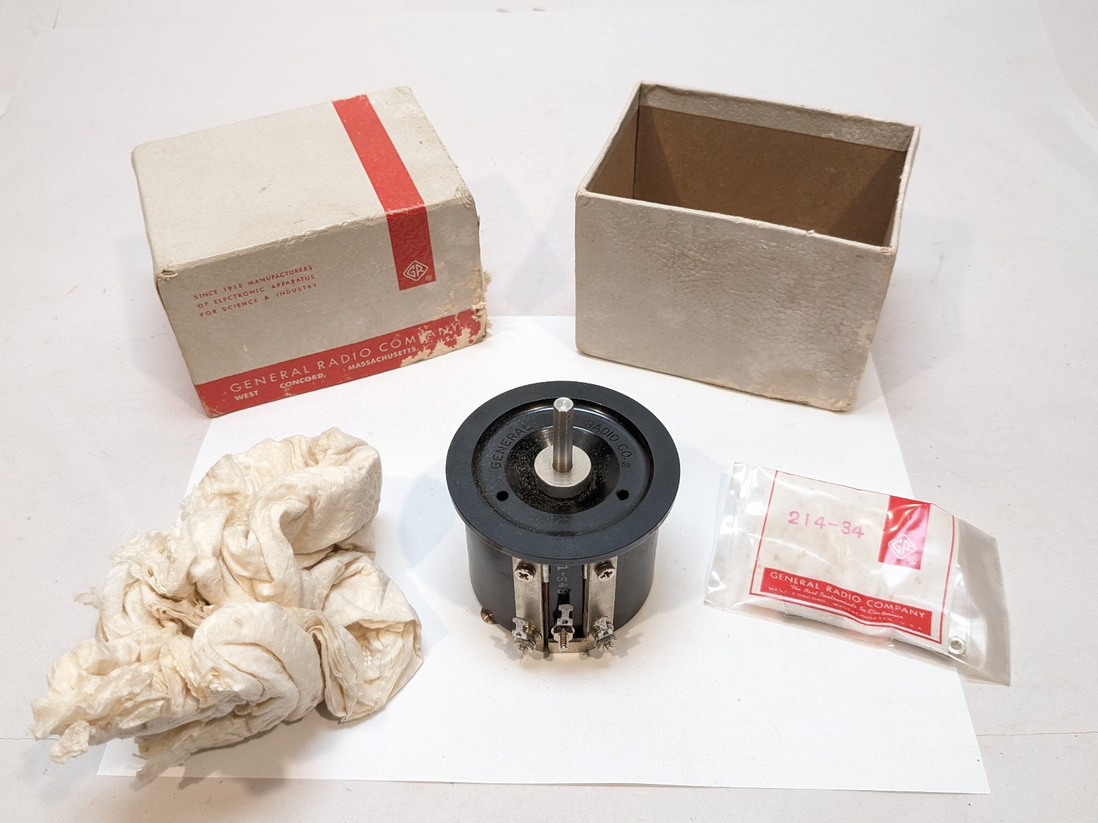 Vintage General Radio 371-S48 Lab Rheostat Variable Resistor w/ Box & Hardware Vintage General Radio 371-S48 Lab Rheostat Variable Resistor w/ Box & Hardware