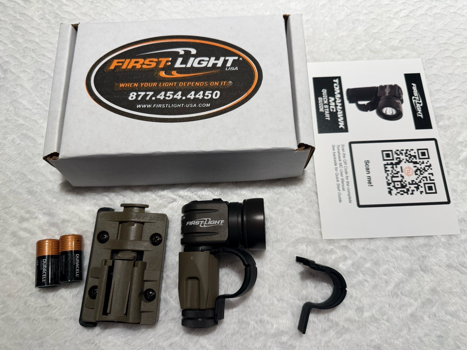 First Light Tomahawk MC Tactical Flashlight With White & Red/Green With Tan TRS