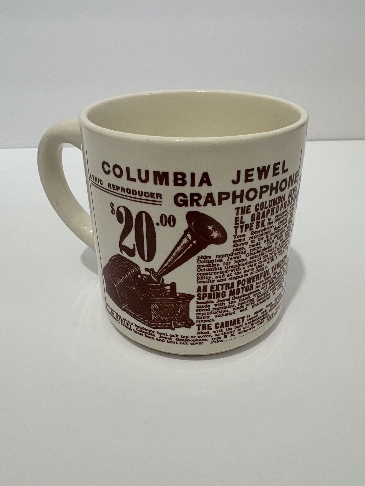 Sears Roebuck Catalog 1906 Advertising Beige Ceramic Coffee Mug Cup Vintage