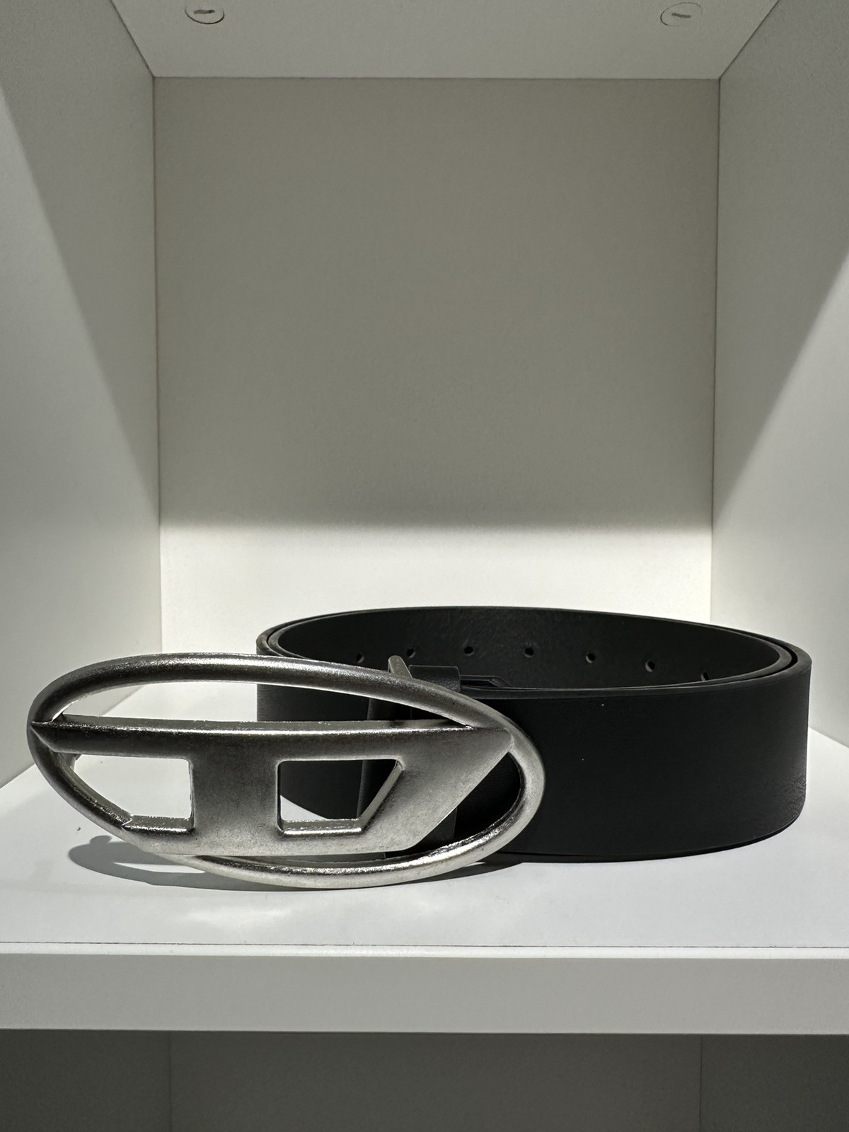 Diesel Belt Black with Silver Oval D Logo Buckle Unisex Streetwear Y2K New Diesel Belt Black with Silver Oval D Logo Buckle Unisex Streetwear Y2K New