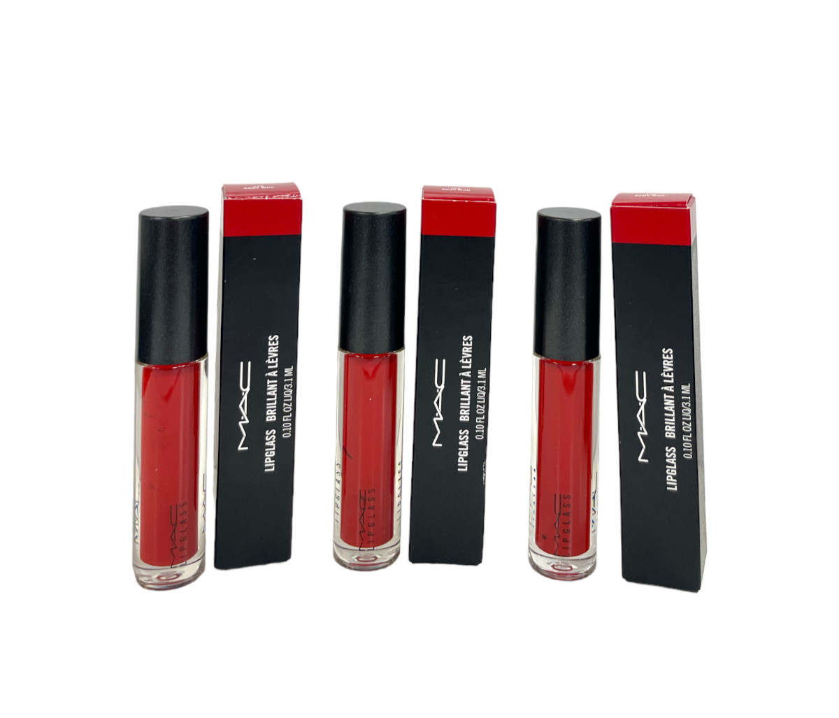 MAC Brillant A Levres Lipglass (328 Ruby Woo | 0.10oz / 3.1mL) NEW; Lot Of 3 MAC Brillant A Levres Lipglass (328 Ruby Woo | 0.10oz / 3.1mL) NEW; Lot Of 3