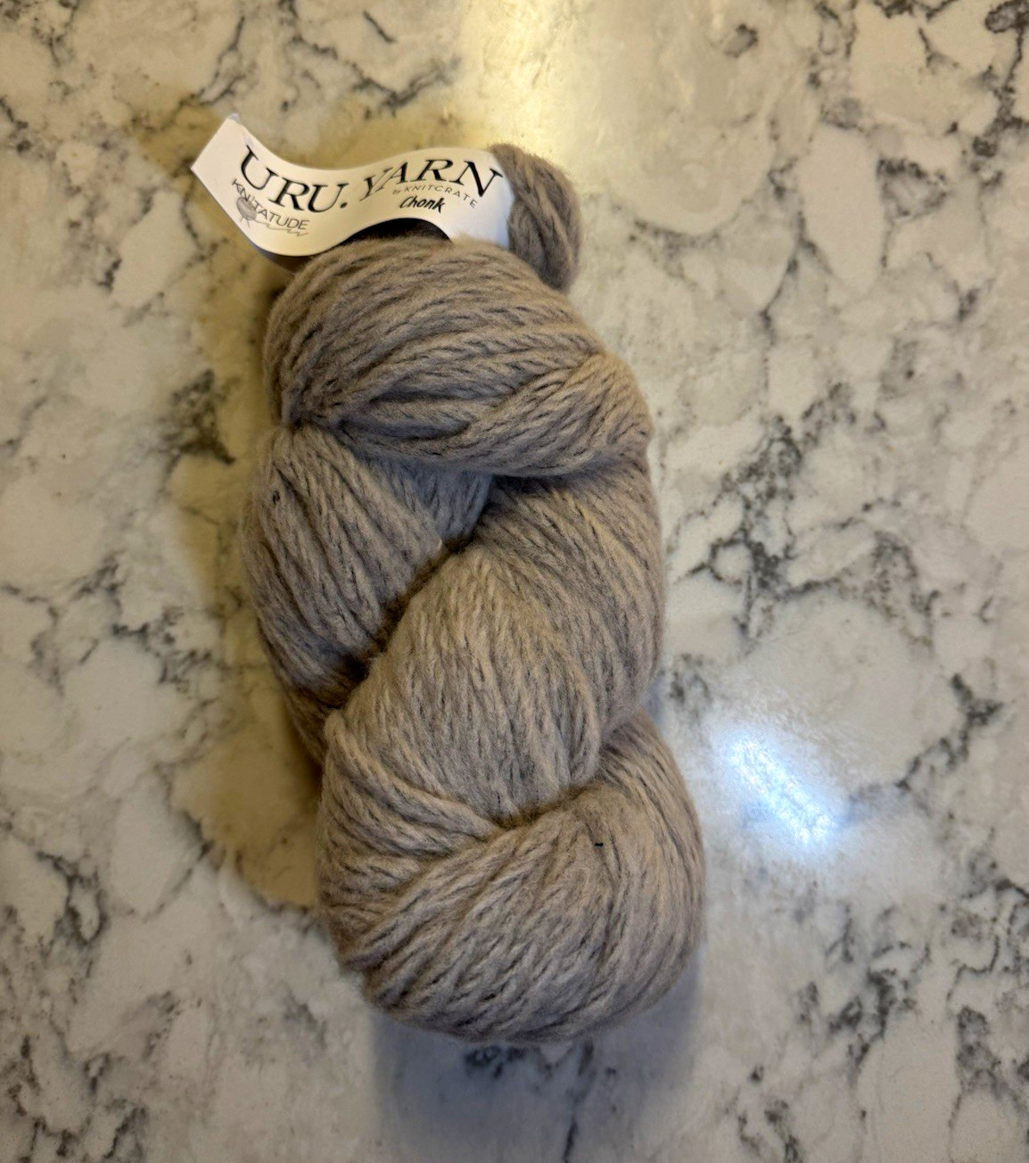 URU.YARN by KNITCRATE Chonk Super Bulky #6 Gray Merino/Pima Cotton Skein URU.YARN by KNITCRATE Chonk Super Bulky #6 Gray Merino/Pima Cotton Skein