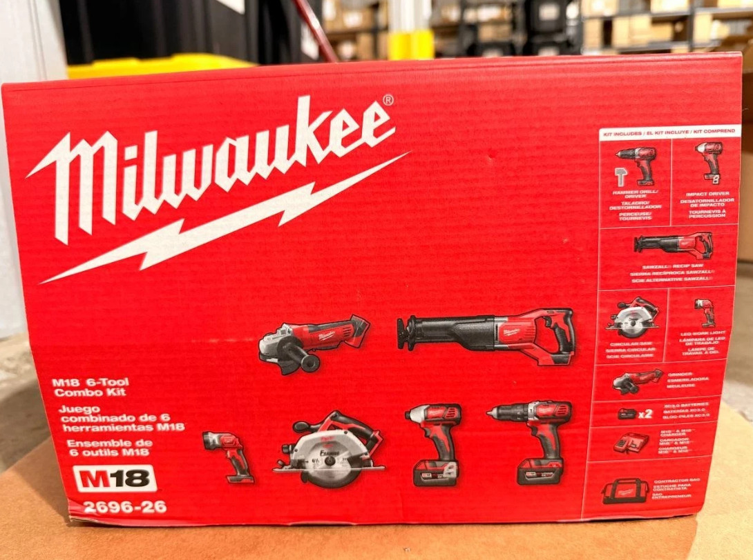 NEW-Milwaukee 2696-26 M18 18V Cordless 6-Tool Combo Kit