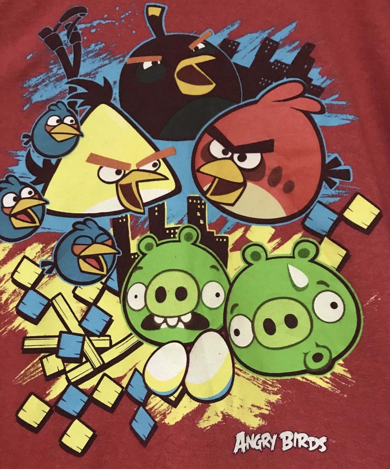 Angry Birds mens vintage shirts size L short sleeve tshirts humorous Tshirt lot