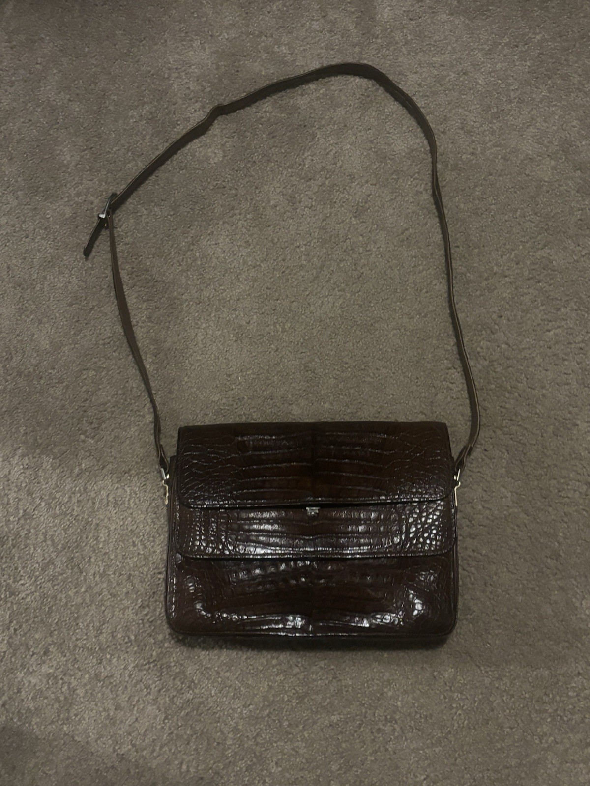 Vintage Unique Donna Elissa Milan Italy Authentic Crocodile Skin Satchel Purse Vintage Unique Donna Elissa Milan Italy Authentic Crocodile Skin Satchel Purse