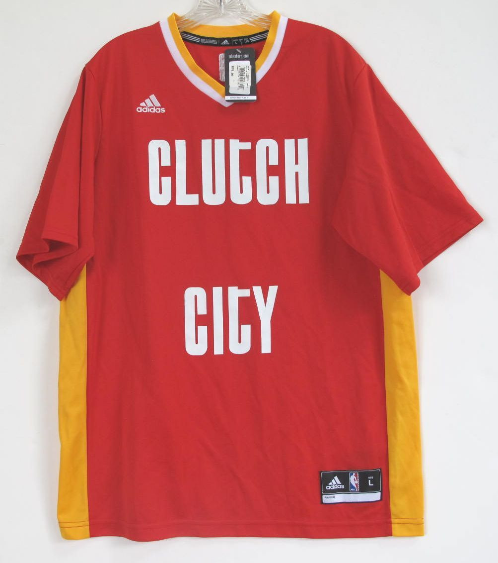 ADIDAS HOUSTON ROCKETS SHORT SLEEVE RED ClutchCity JERSEY L