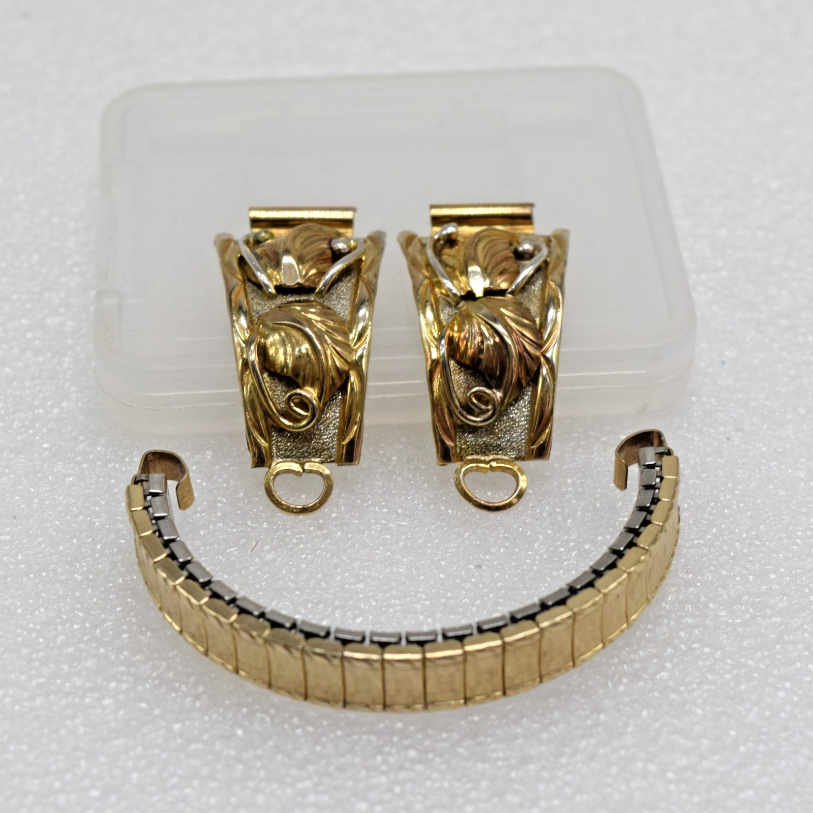 Vintage Native American 1/20 12K GF Sterling Silver Watch Band Tips Band 10mm 7g