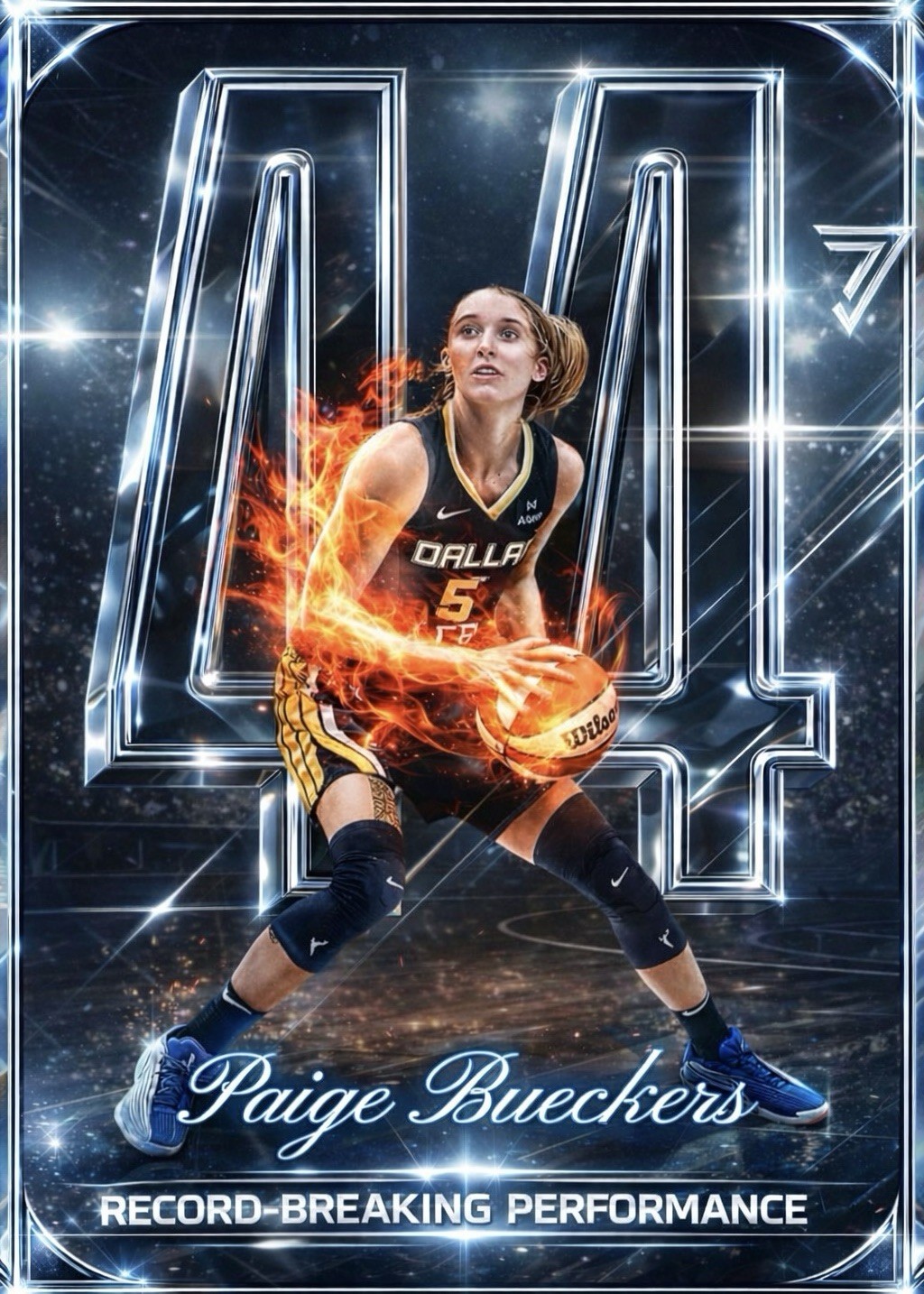Paige Bueckers CUSTOM Card 🏀 44 Point Record Breaker 2025 WNBA - Standard Size