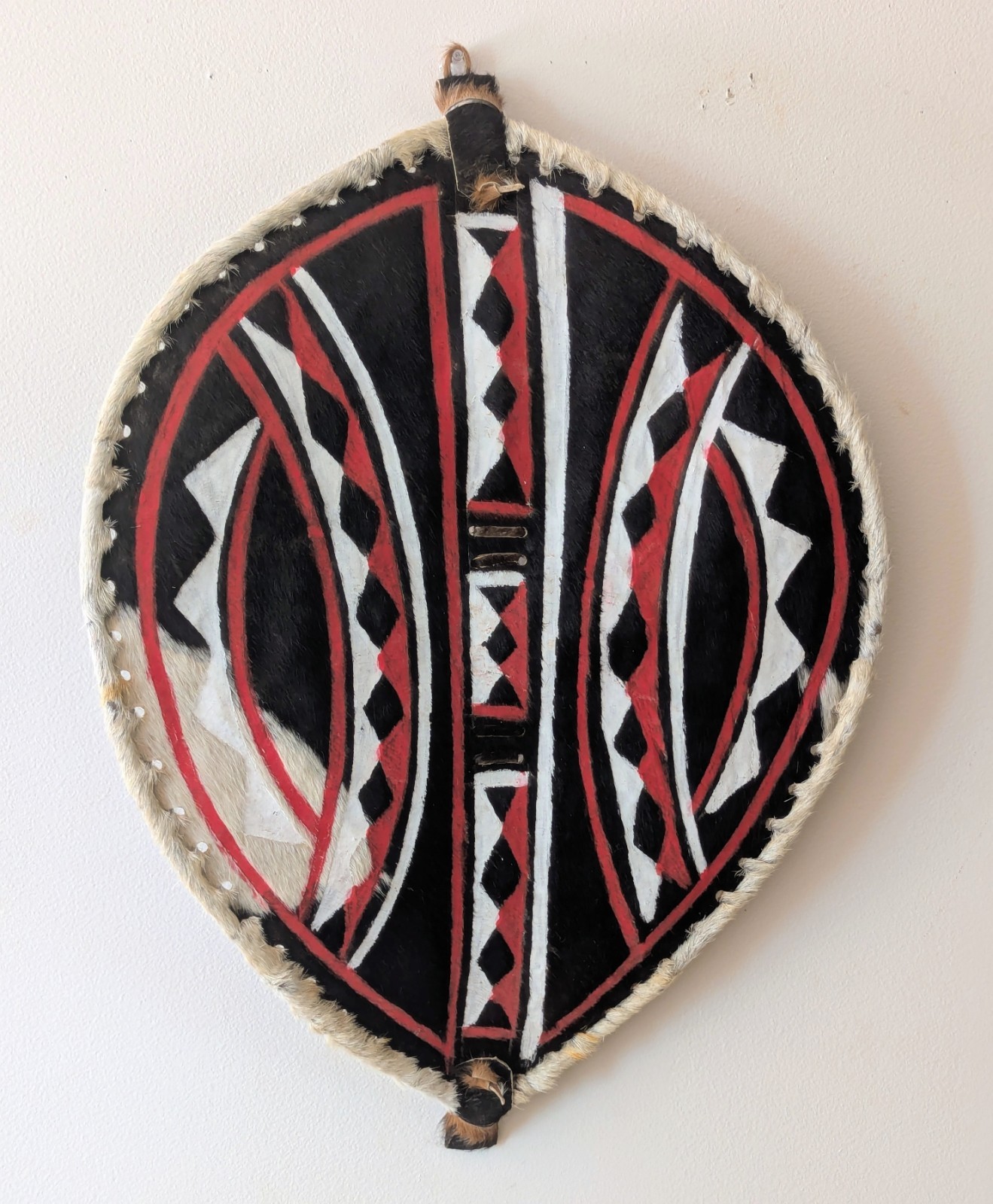 Handmade Authentic African Maasai Shield Wall  Painted Hide Tribal Art 28