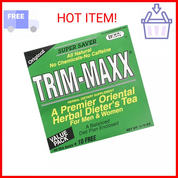 Body Breakthrough Trim Maxx Herbal Dieter's Tea -- 60 Tea Bags + 10 FREE
