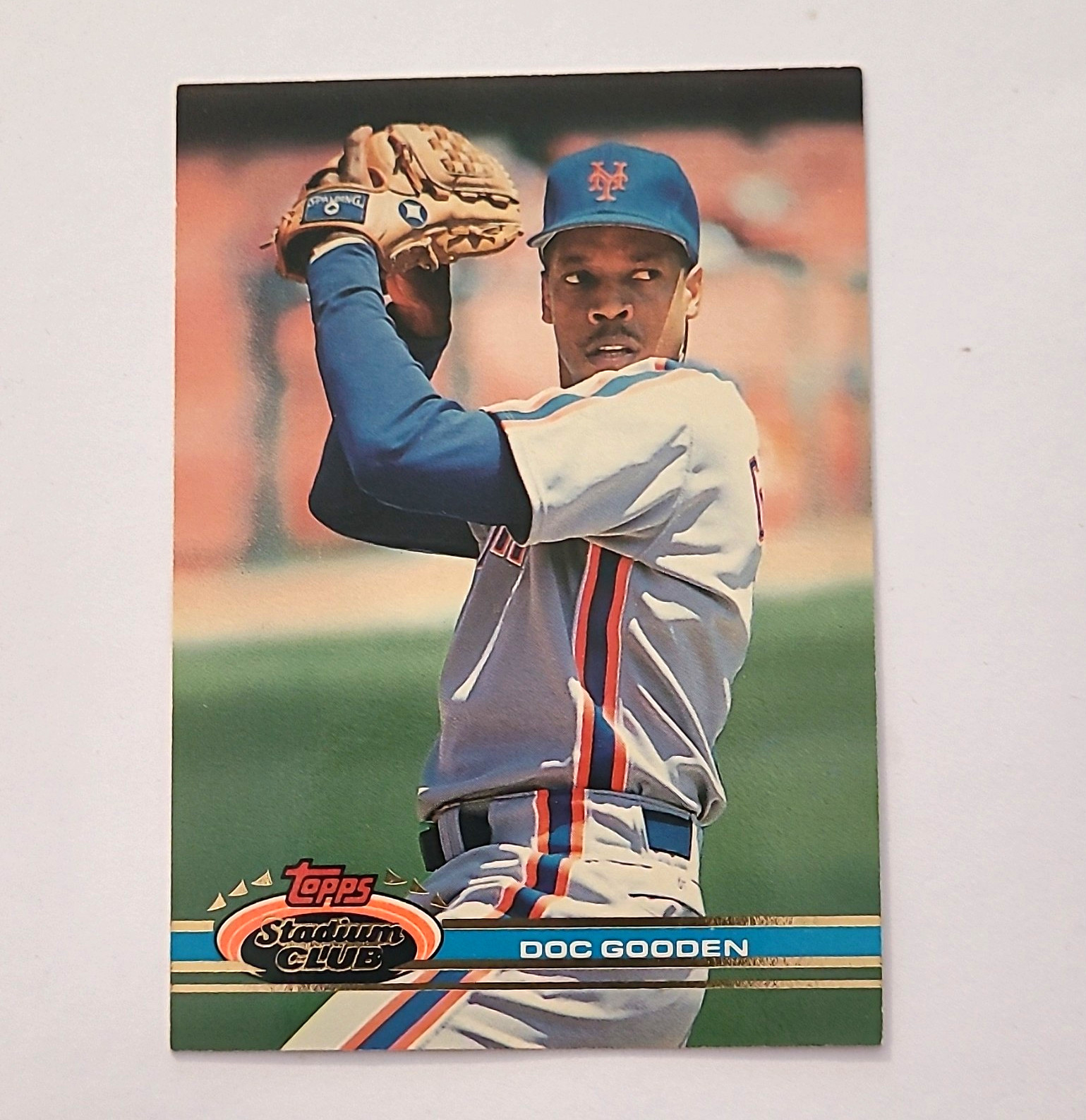 Topps 1991 Stadium Club Dwight Gooden #100 New York Mets MLB Baseball Card
