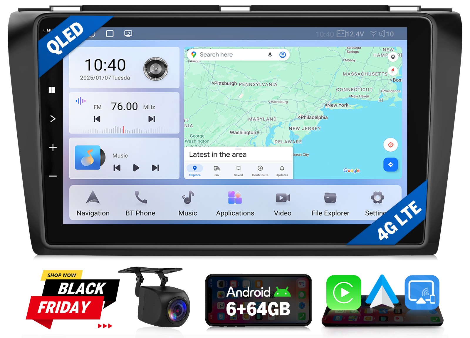 CAM+Eonon M3BKX6S Android 13 8Core For Mazda 3 2004-2009 9\
