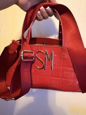 Steve Madden Red Patent Logo Quilted Satchel Top Handle Zip w Strap & Wallet picture